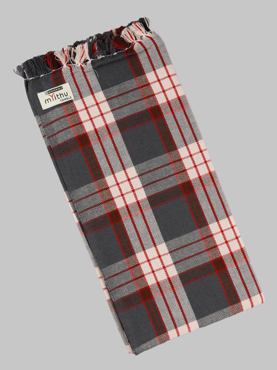 Highly Absorbent Cotton Colour Checked Bath Towel Hornet-View six