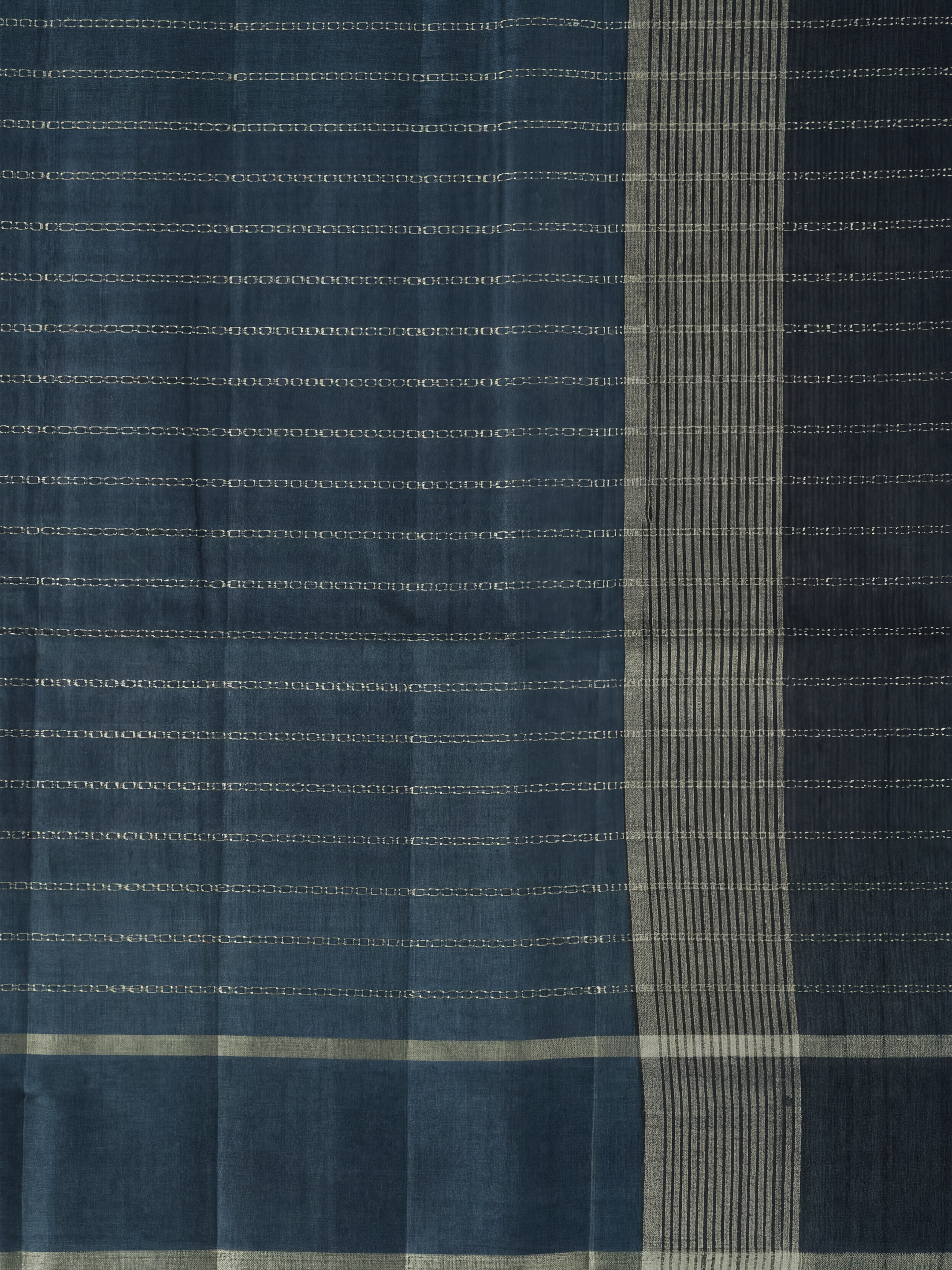 Women Semi Tussar Peacock Blue Saree ST327