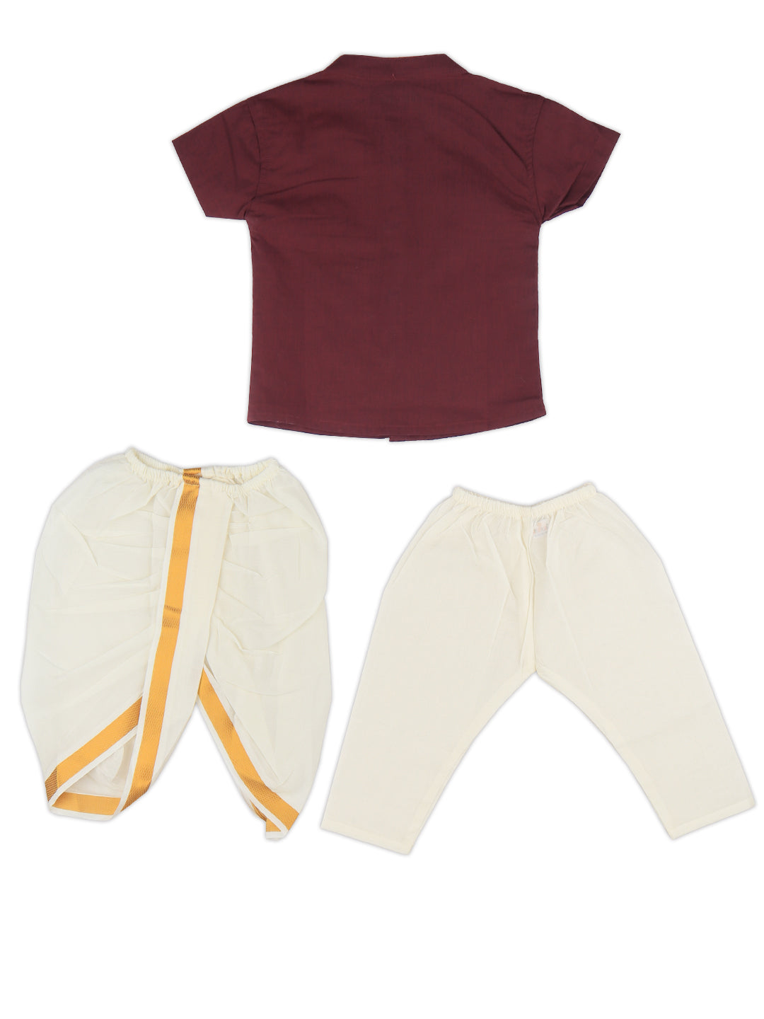 Born Baby Shirt with Pant and Panchakacham Set Maroon G12