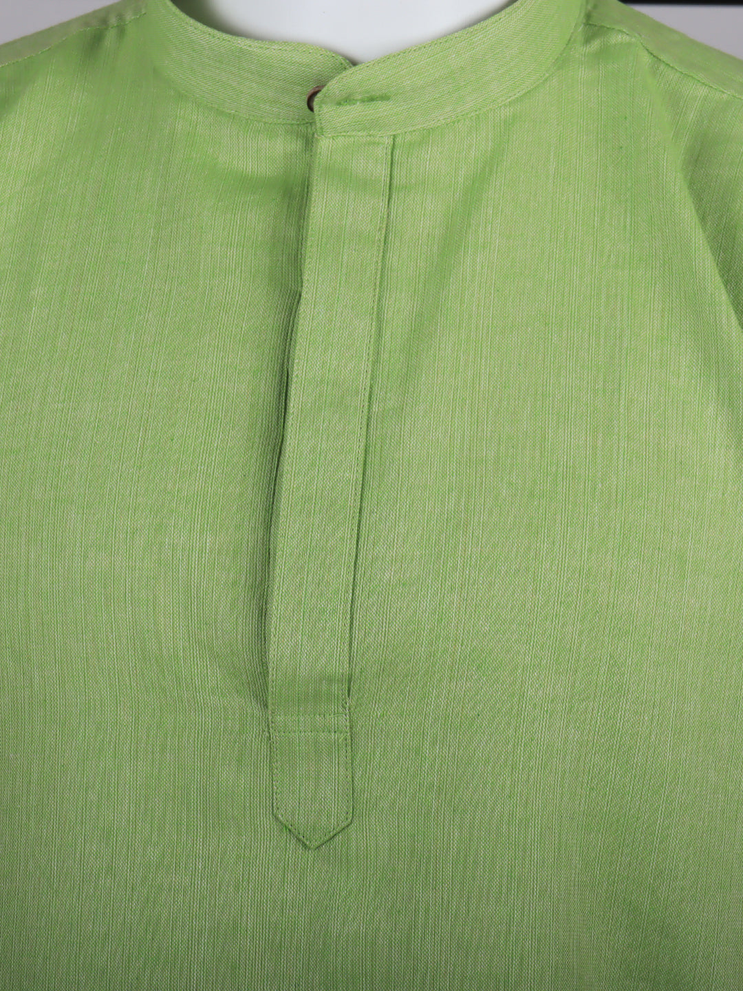 Men Apple Green Medium Length Kurta with Matching Border Dhoti Set PC4