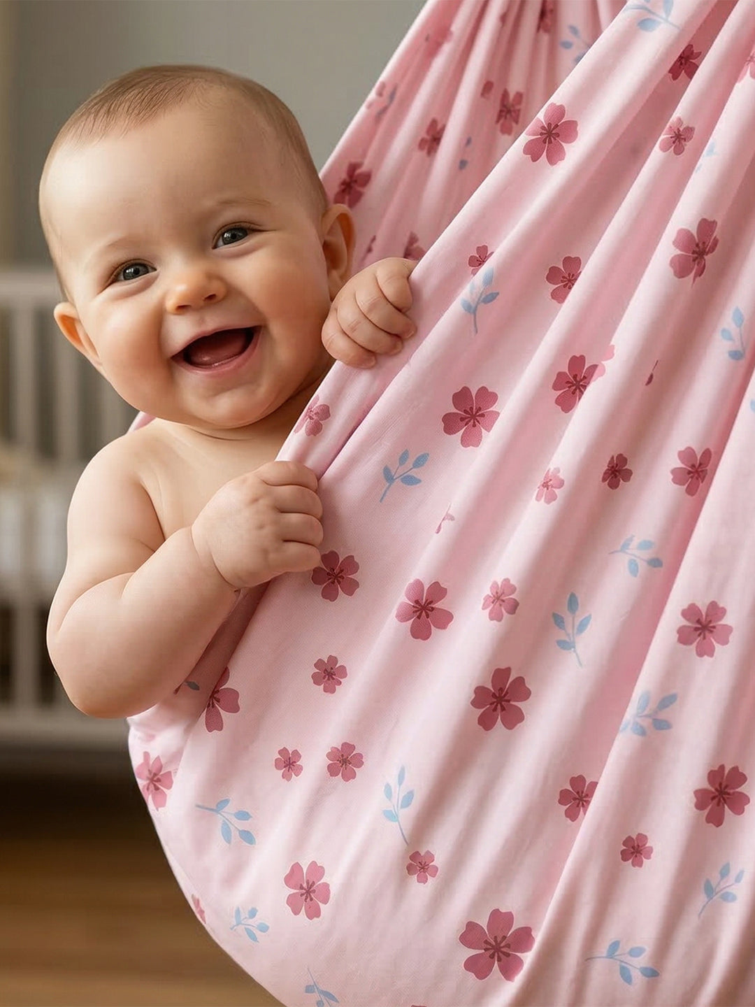 Premium Soft Cotton Baby Hammock Stitched in Assorted Colours & Prints (Thottil/Jhula)
