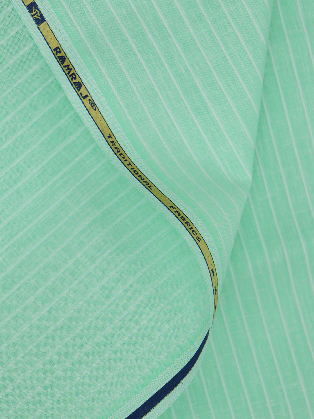 Men Cotton Rich Striped Shirt Fabric Green High Style