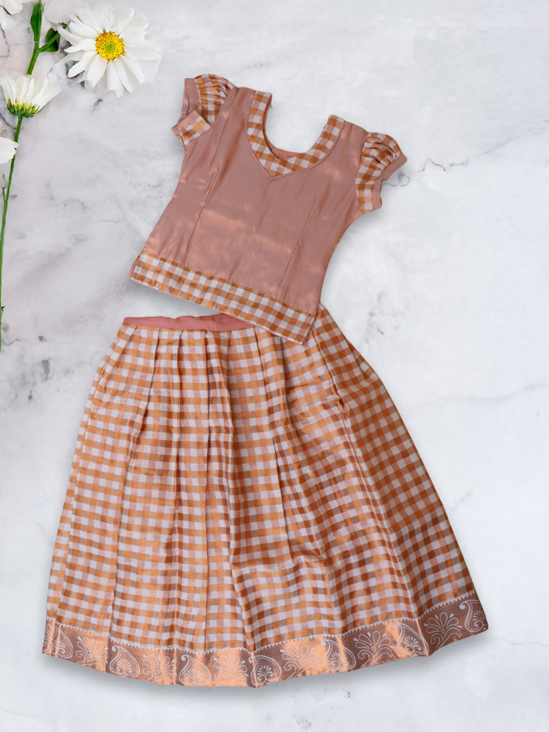 Girls Traditional Tissue Skirt Set Copper GPS18