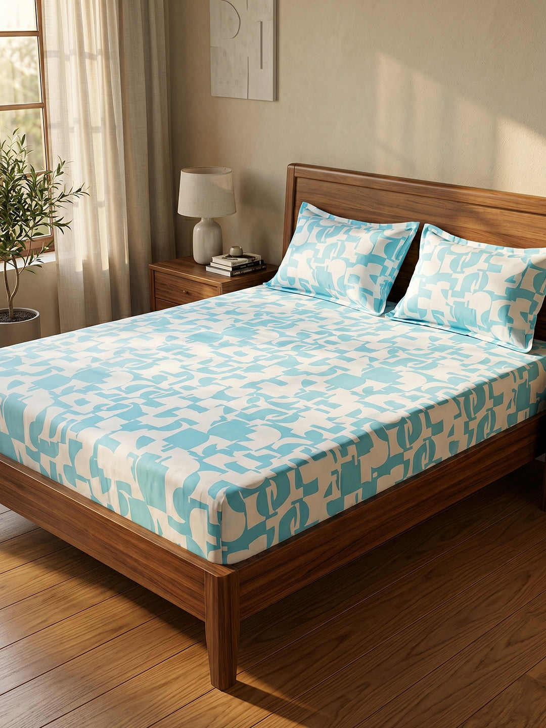 King Size Premium Cotton Bed Sheet & 2 Pillow Cover Set BCM02