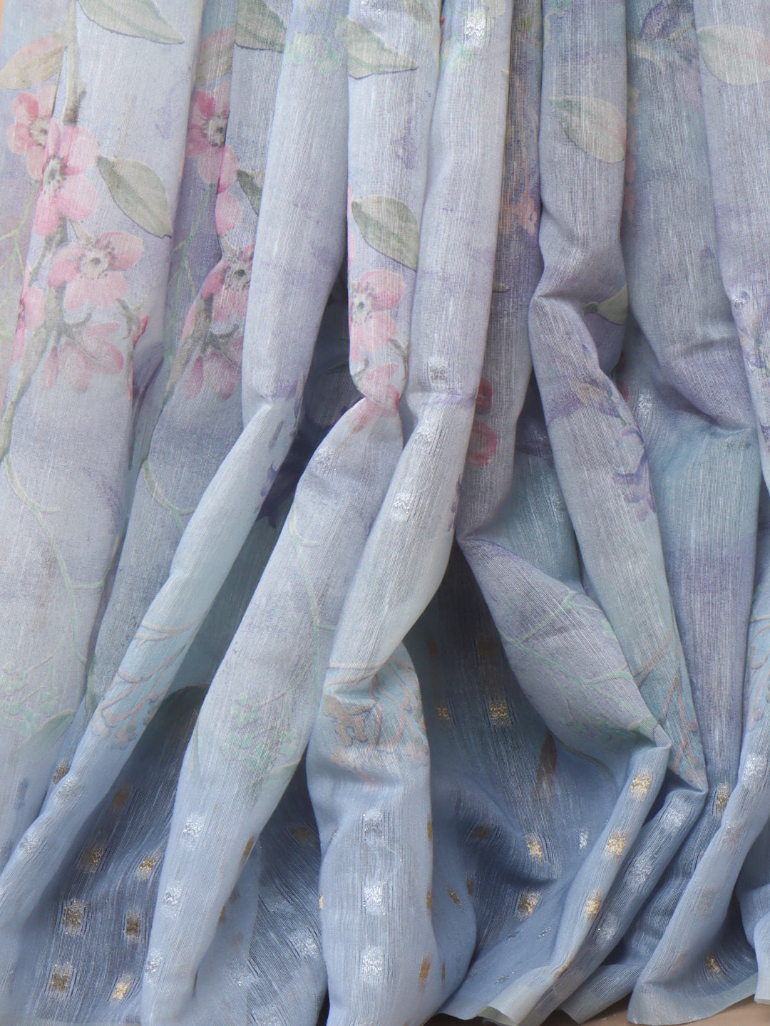 Women Light Blue Tissue Saree TS44