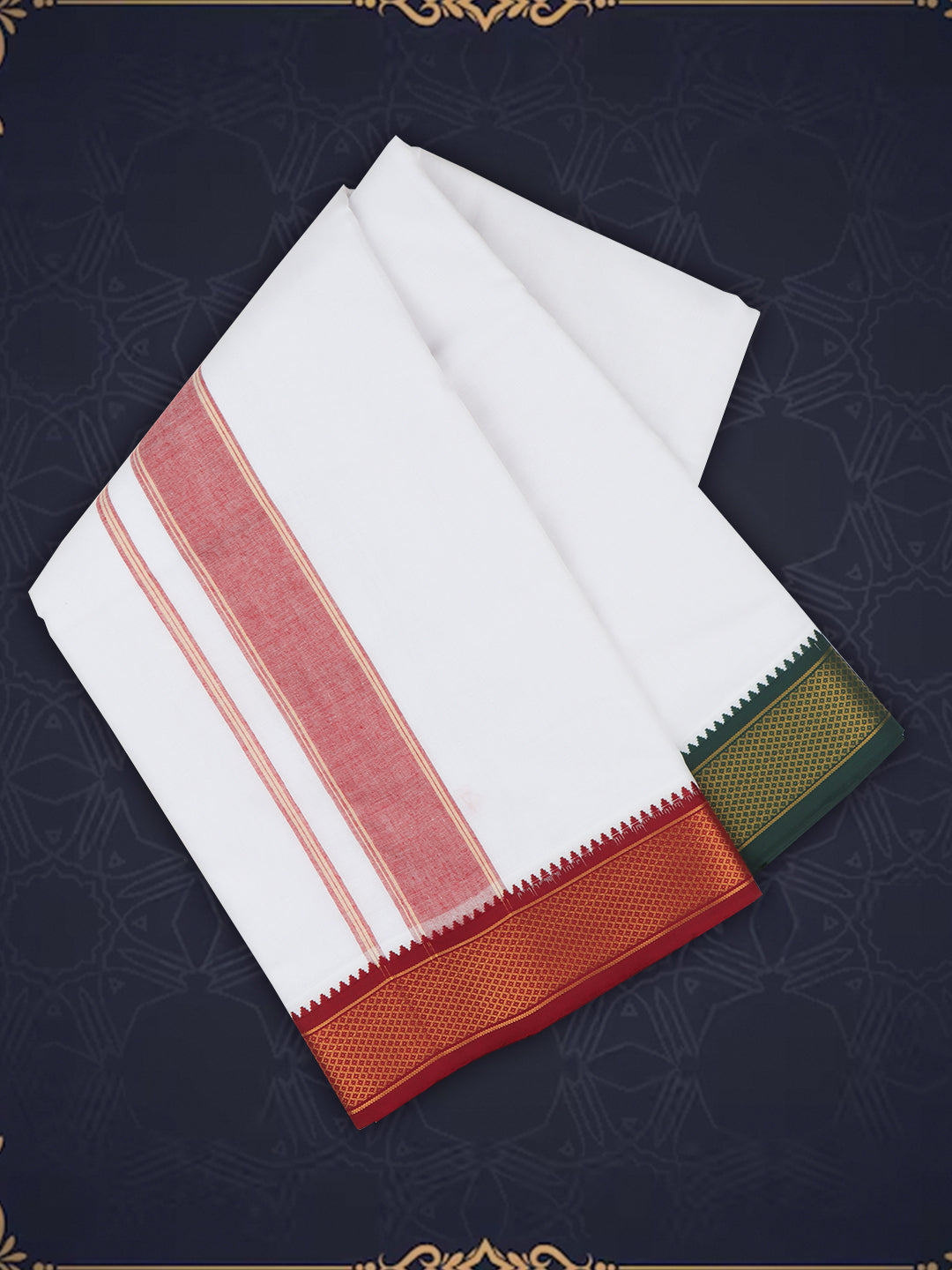 Men Panchakacham Set White 10Khan Jari Pet (9+5)