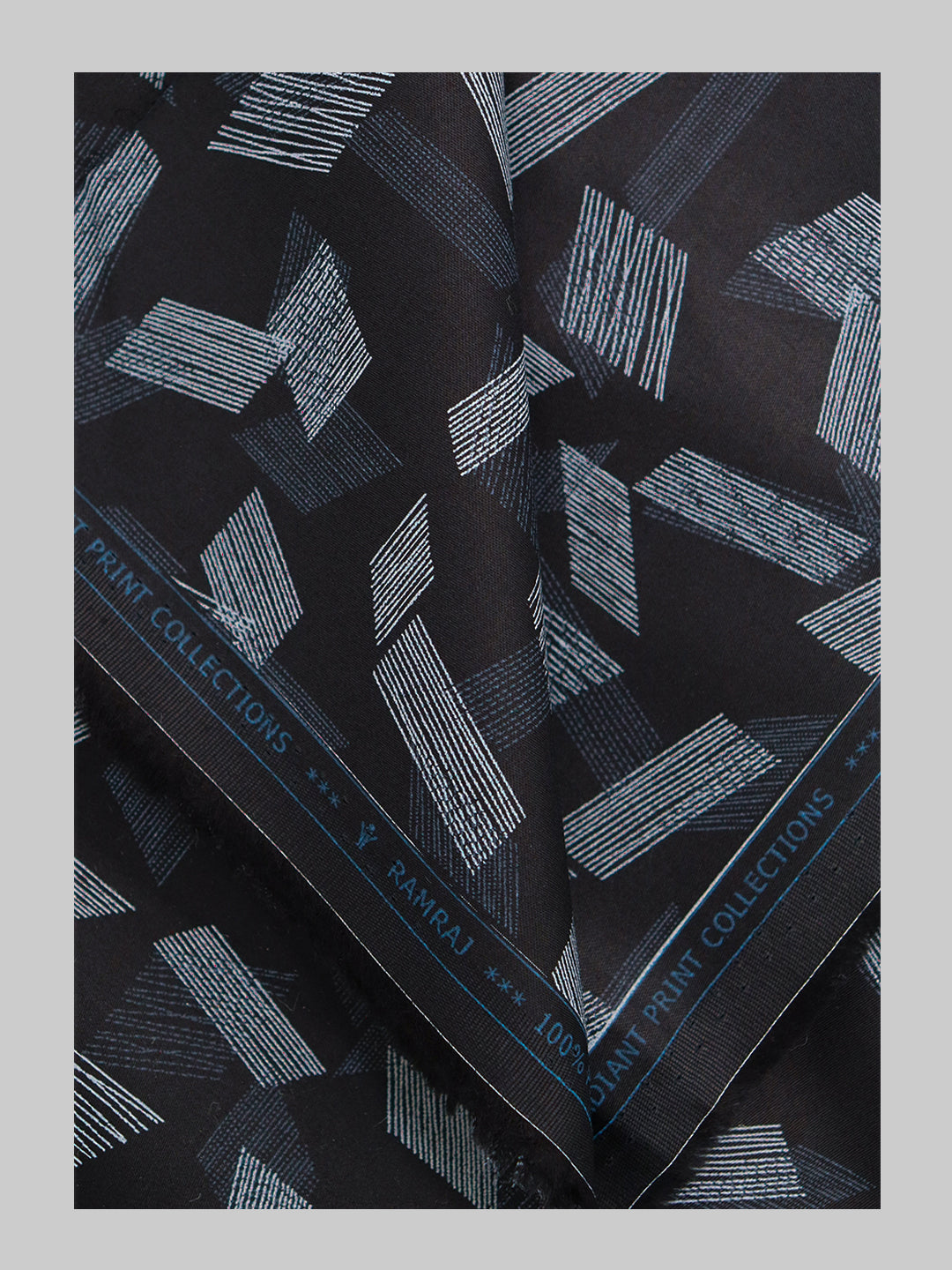 Men 100% Cotton Black Printed Shirt Fabric Oslo