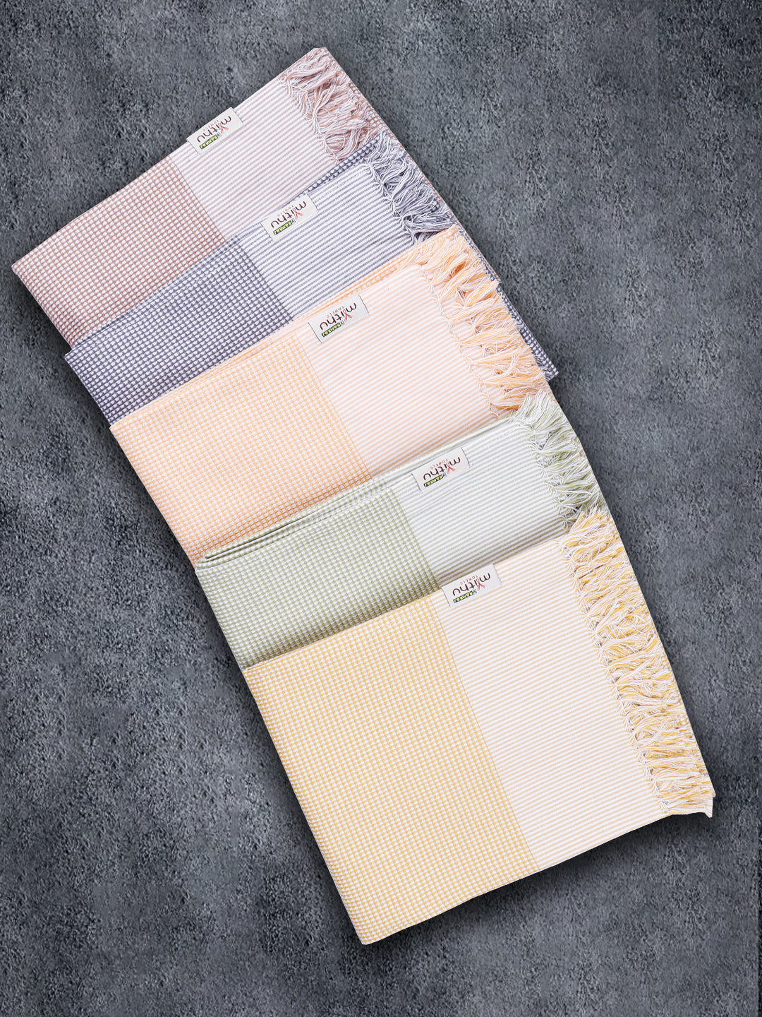 Premium Soft Feel Checked Bath Towel Family 1104 (Pack of 5)