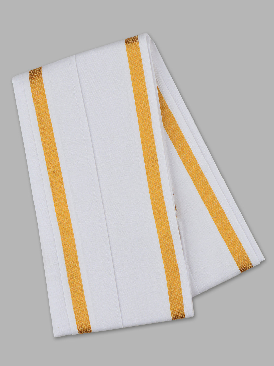 Cotton Blend White Towel with 1/2" inch Gold Jari Border Greedam