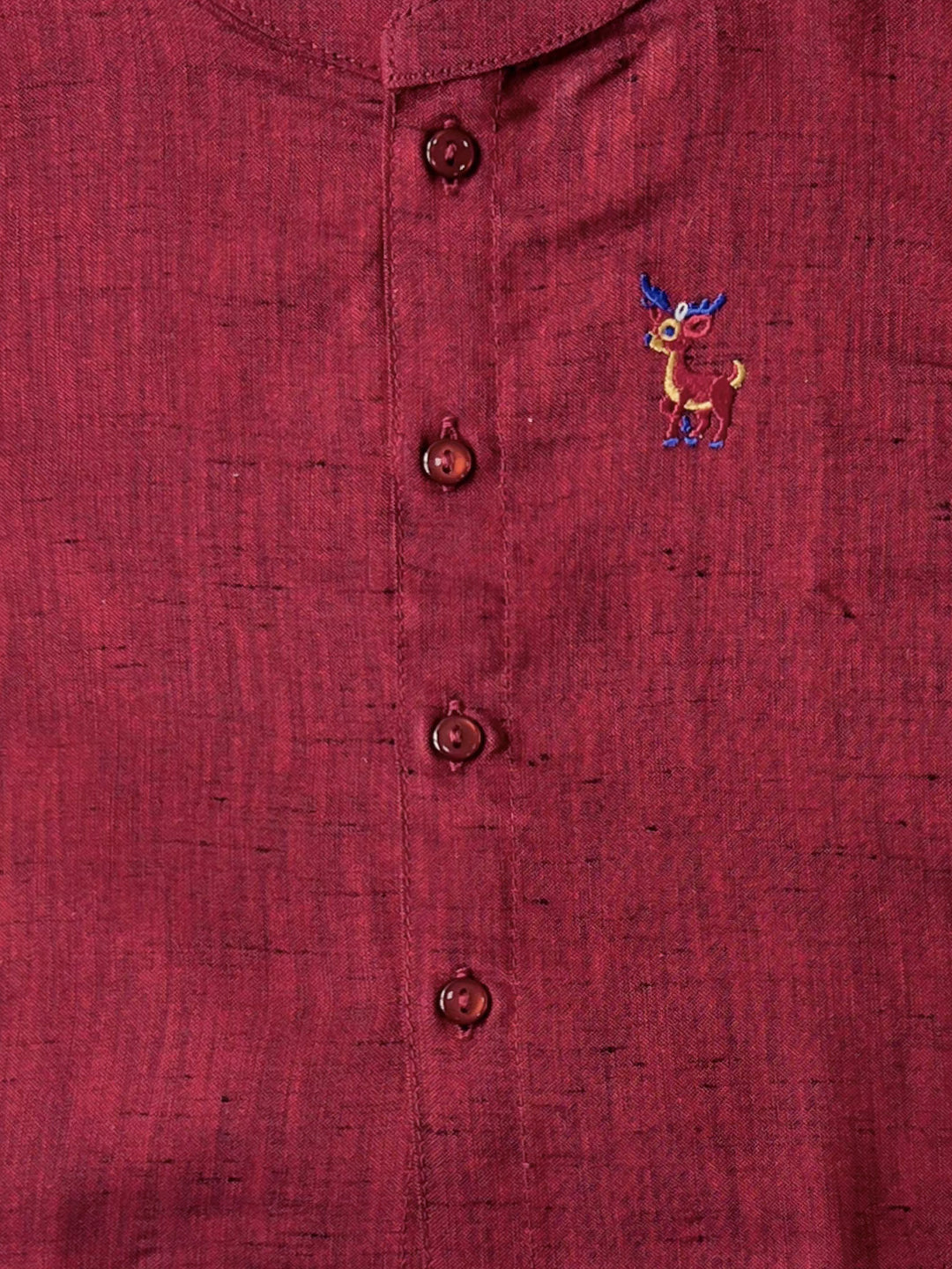 Born Baby Matching Shirt & Dhoti Set Wine Red C81