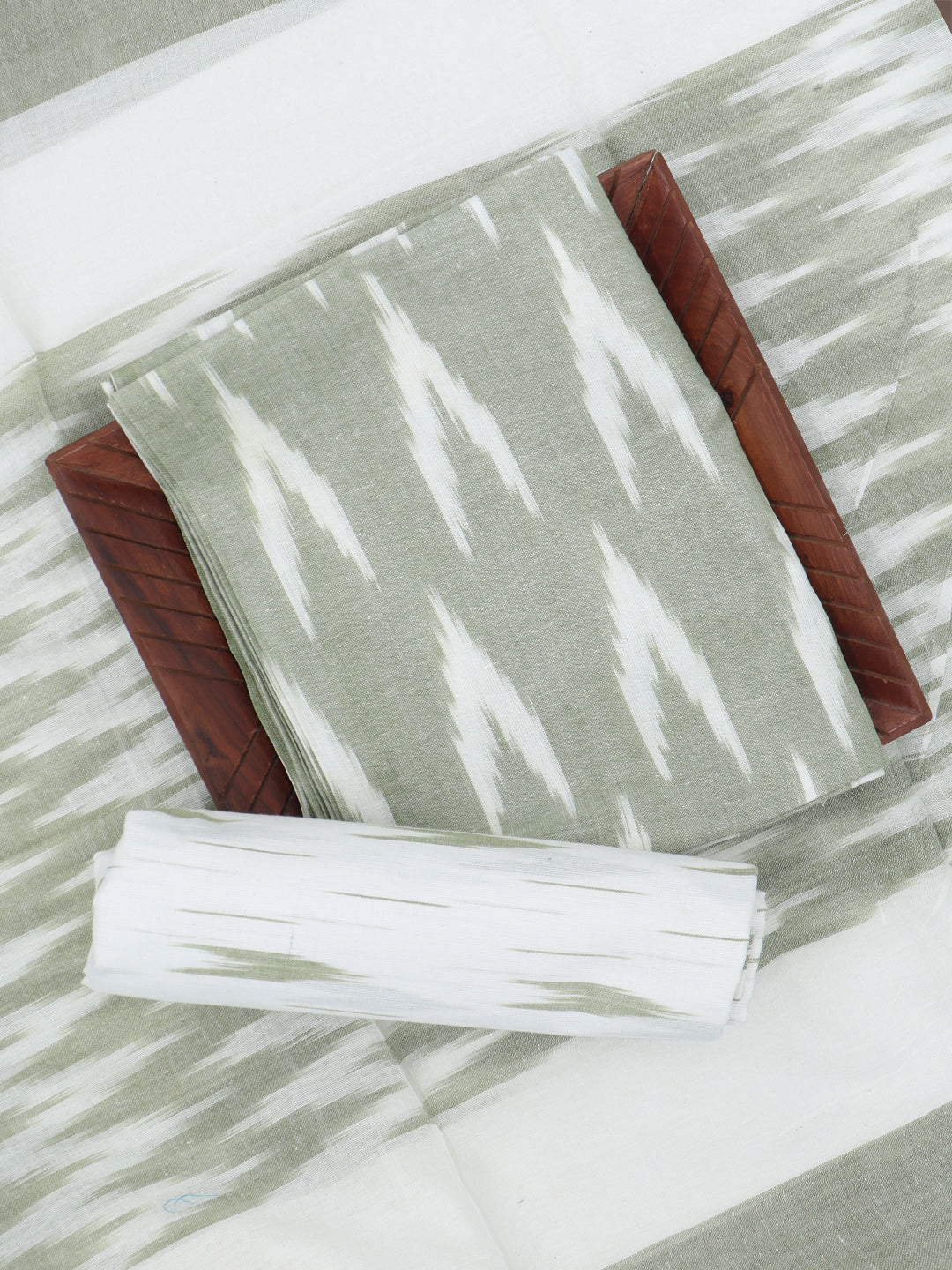 Women Pure Cotton Dress Material Green DM325