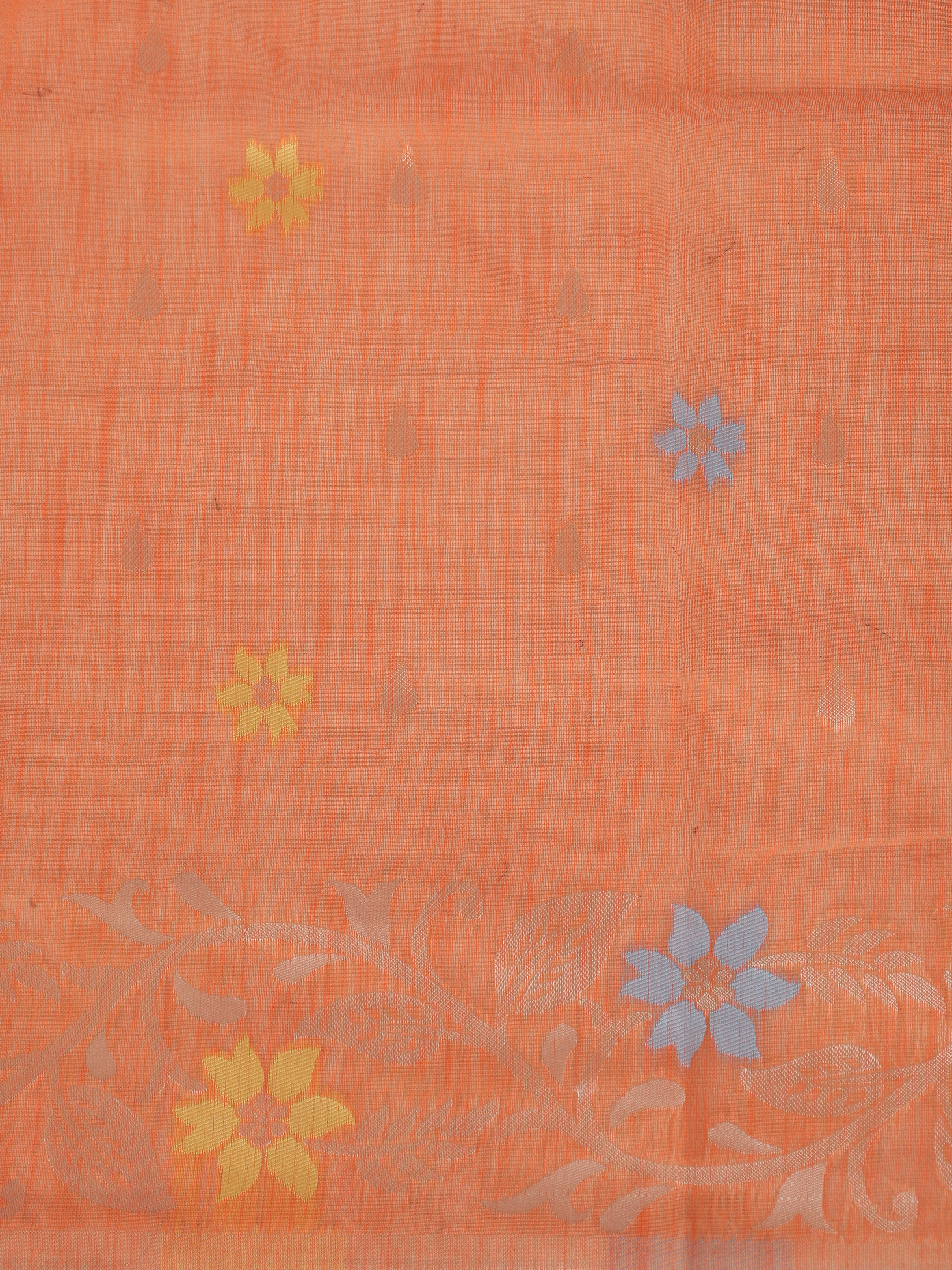 Women Orange Spun Poly Printed Saree SP13