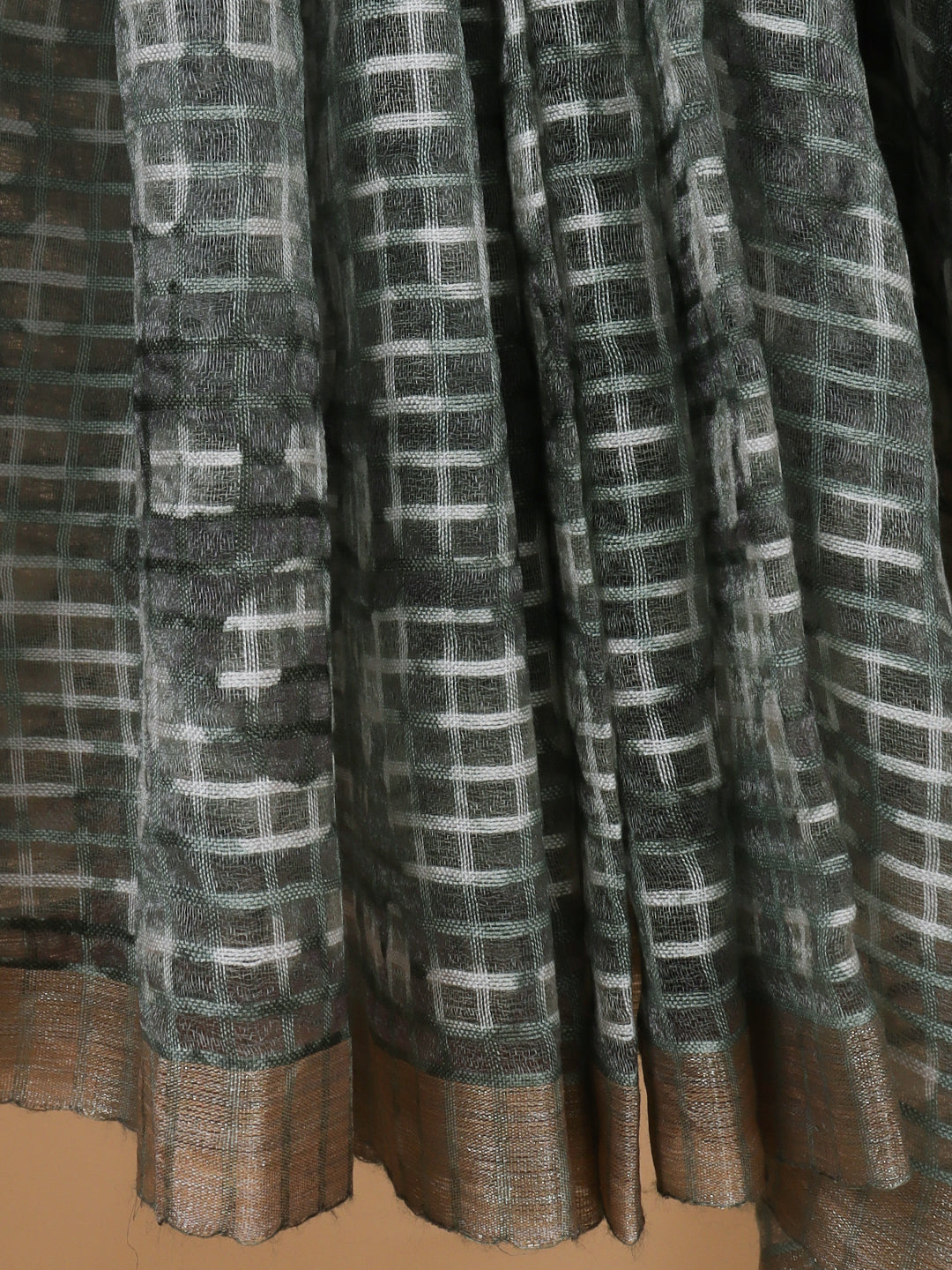 Women Grey Fancy Cotton Saree SS365