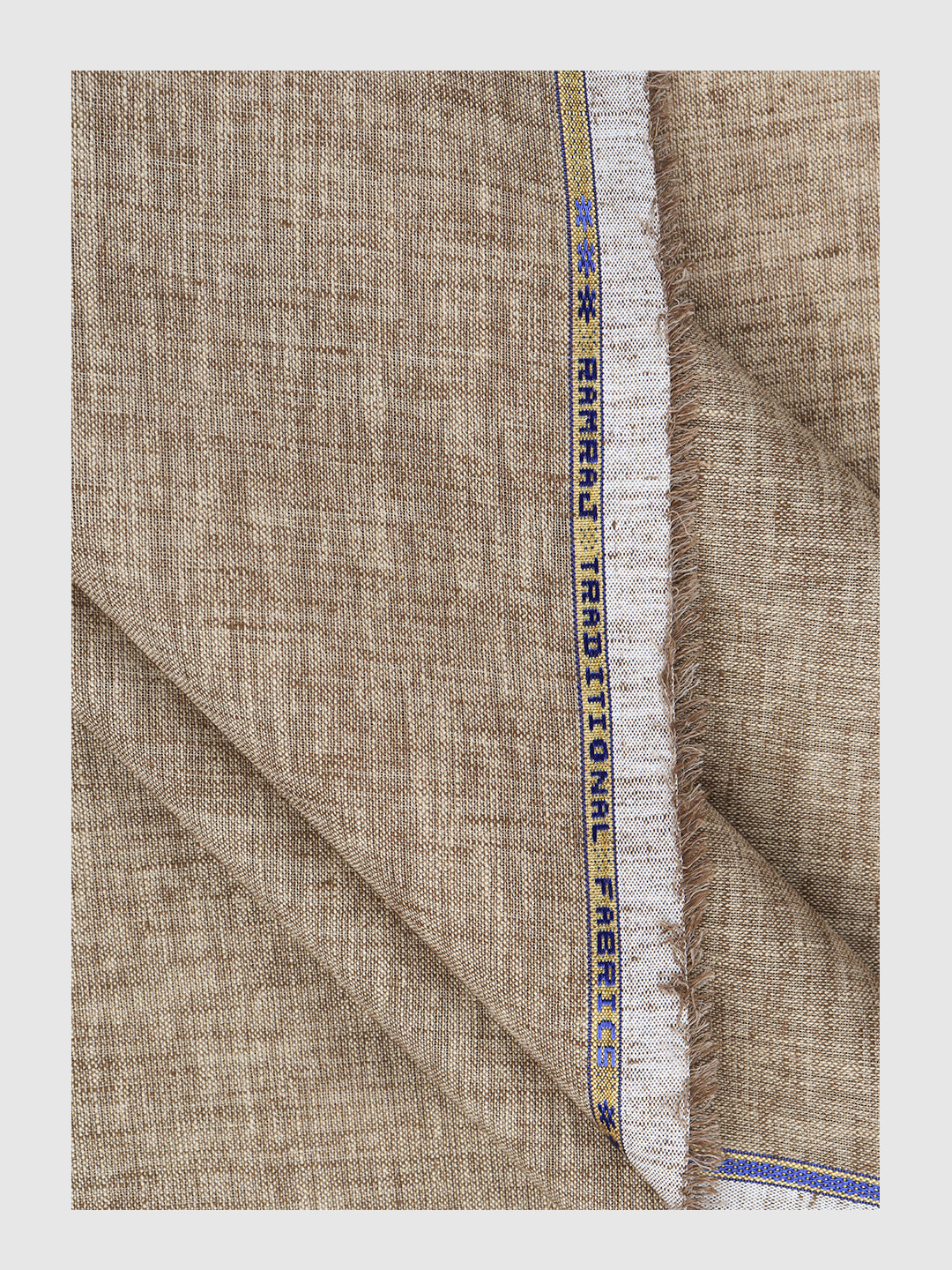 Boys Cotton Blend Dark Brown Self Design Shirt and Kurta Fabric Lampus