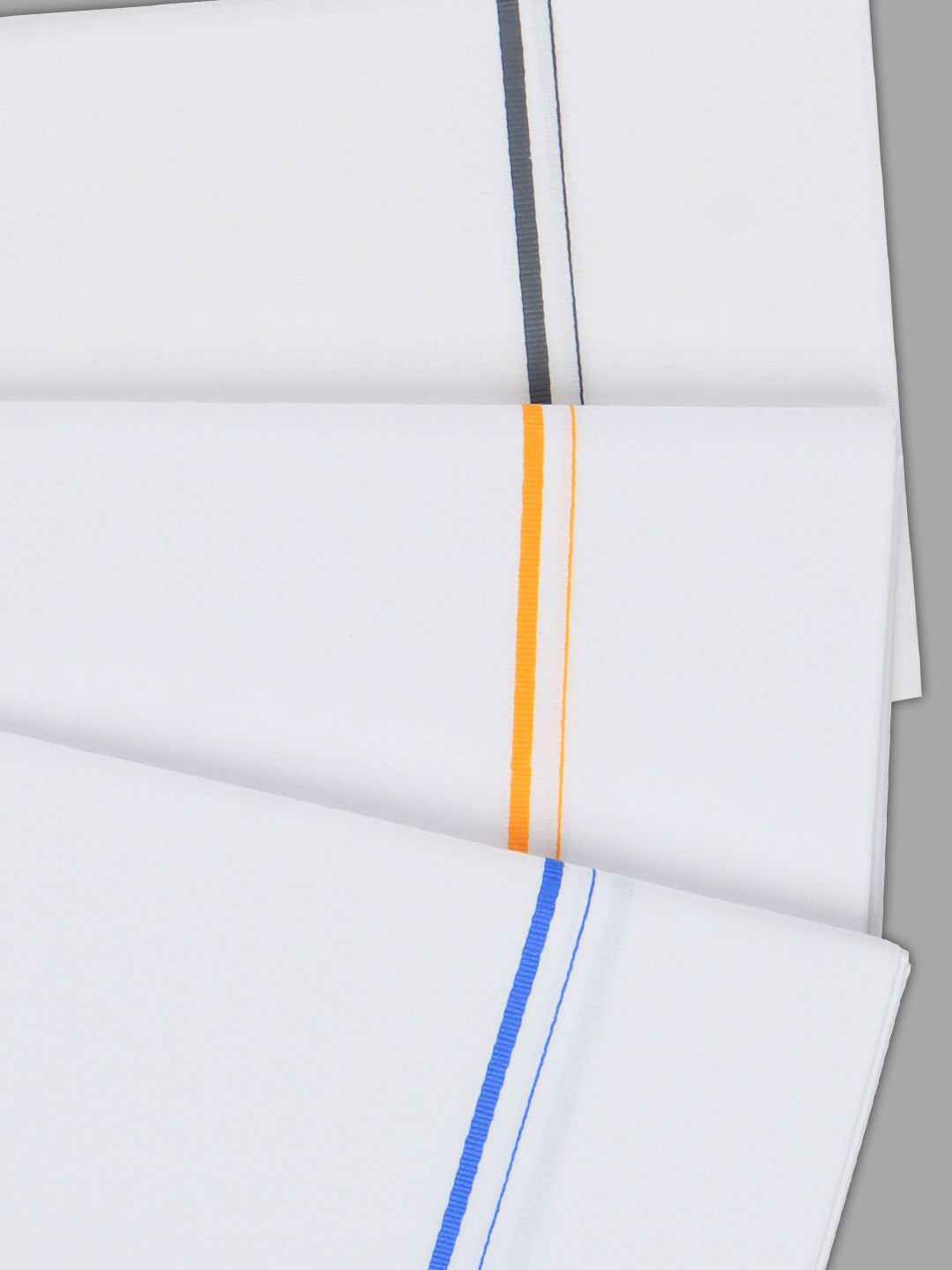 Men Cotton Blend Assorted Border Dhoti Combo (Pack of 3)