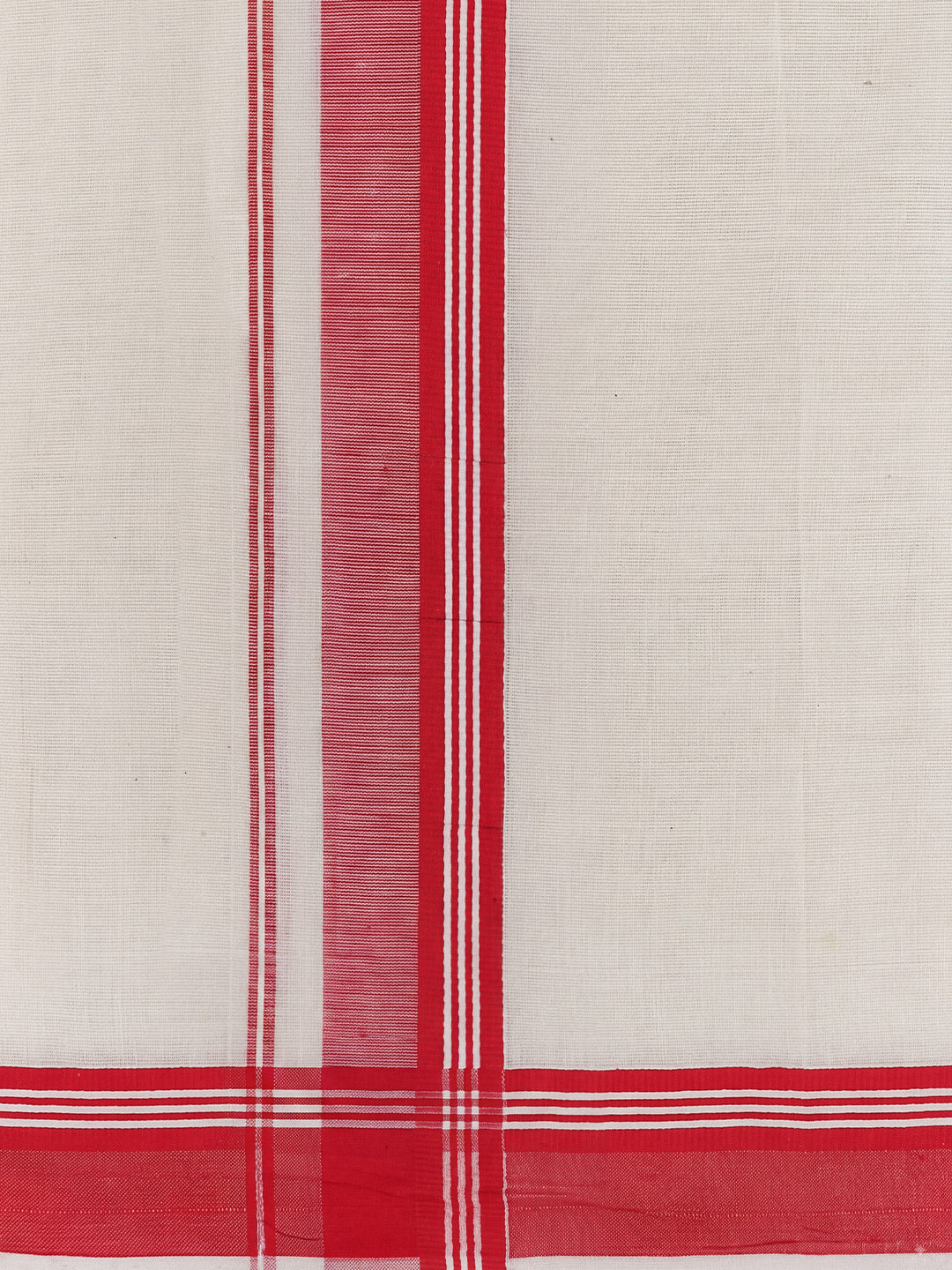 Double Layer 100% Cotton Cream Kora Dhoti with Colour Border - CFD01