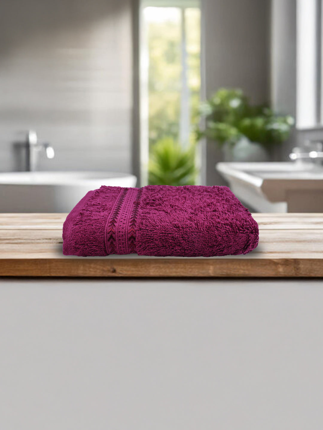 Bamboo Cotton Terry Hand Towel Purple HC5 (Pack of 2)