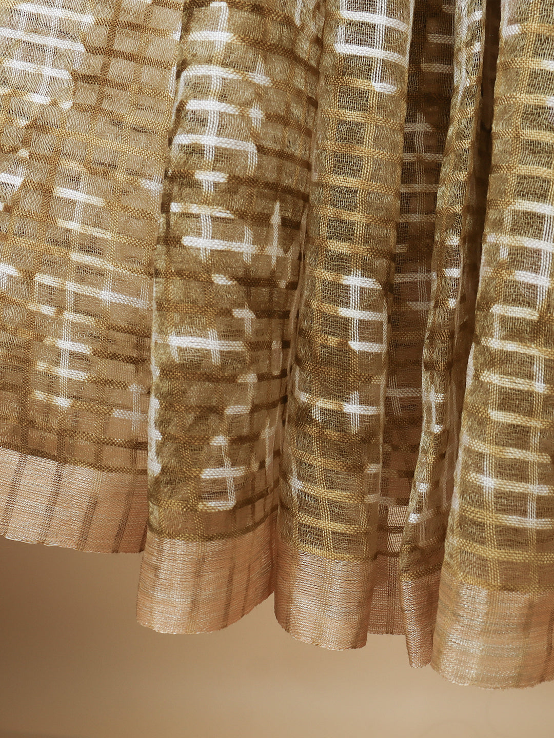 Women Mustard Yellow Fancy Cotton Saree SS363