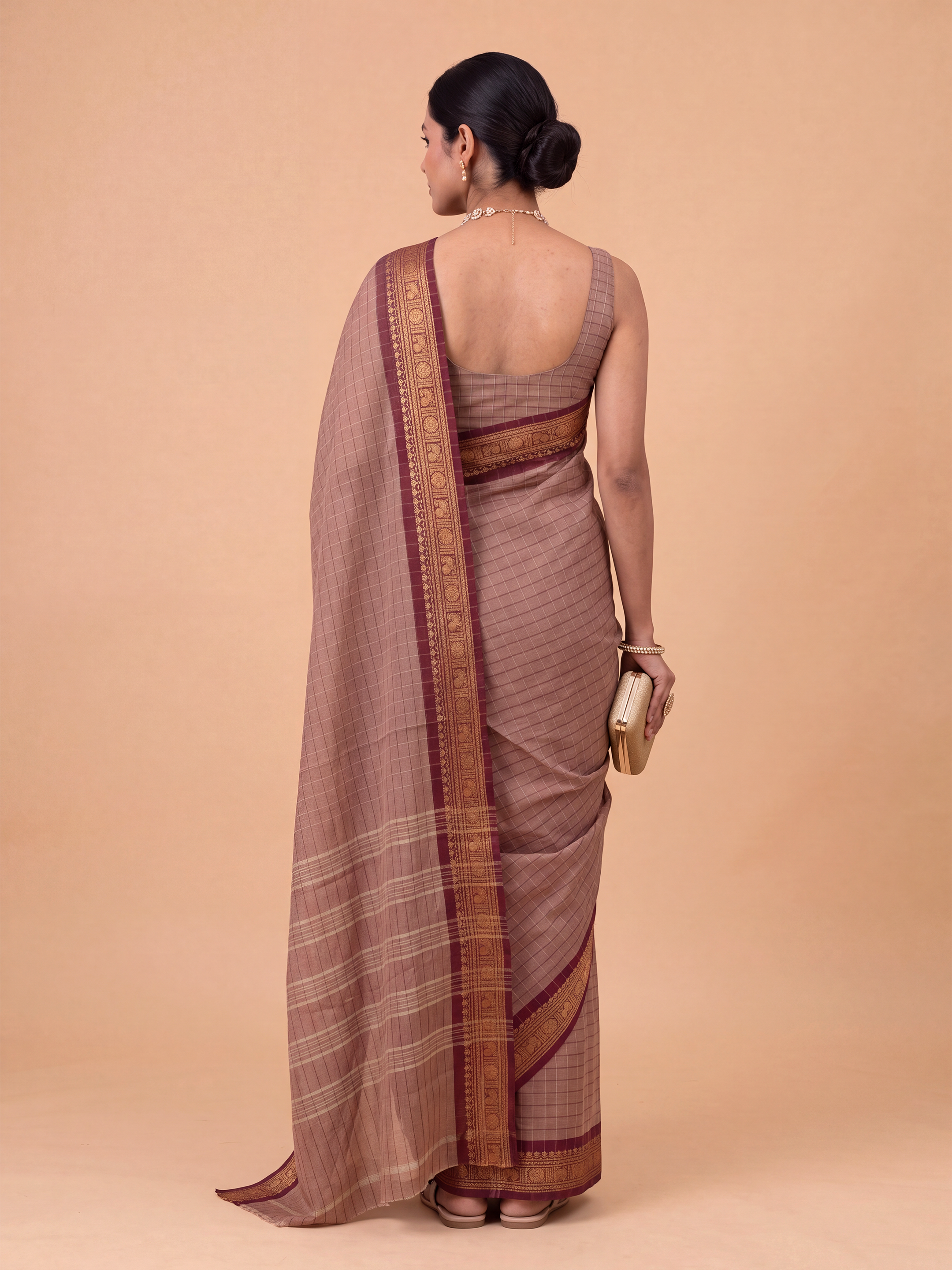 Women Chettinad Cotton Maroon Saree CCS02