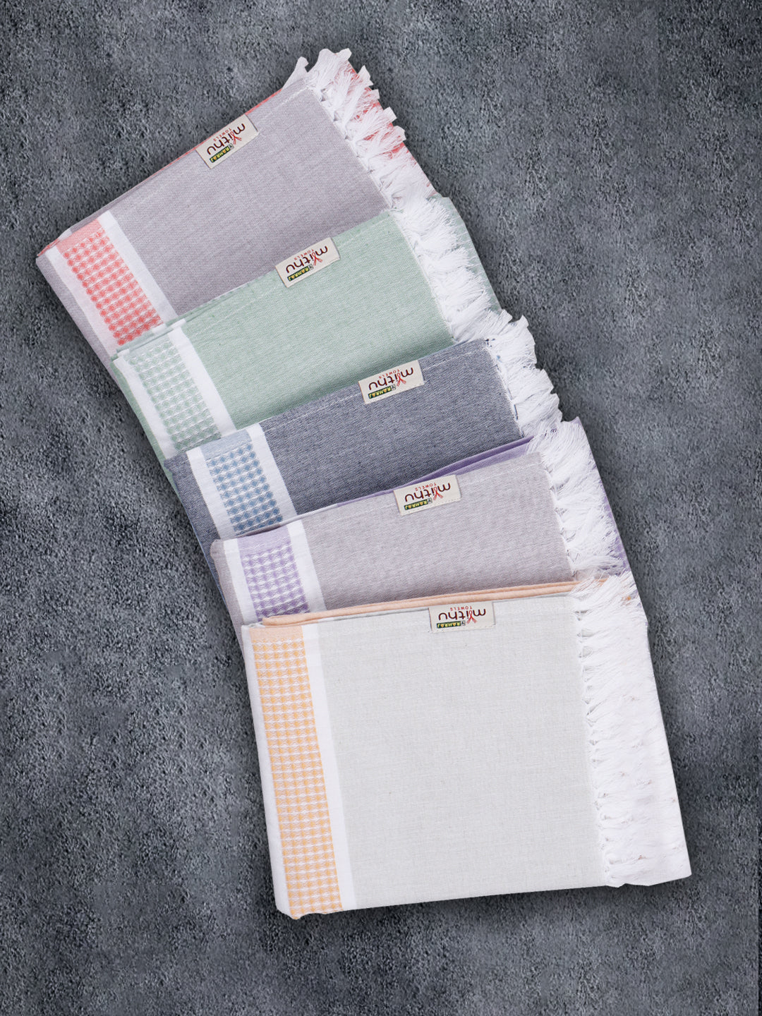 100% Cotton Checked Family Bath Towel Signature 1110 (Pack of 5)