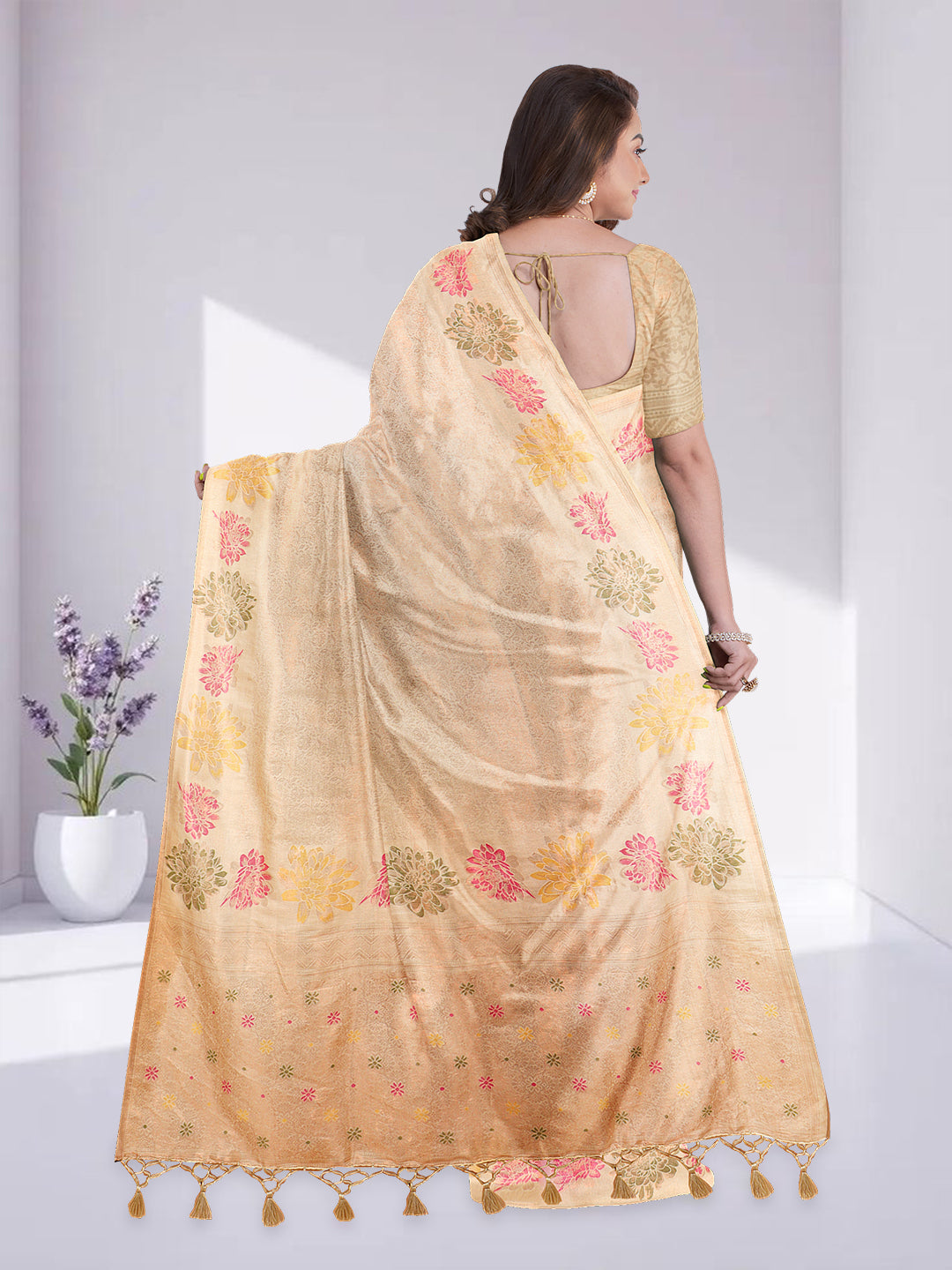 Women Sandal Semi Mysore Silk Saree SS371