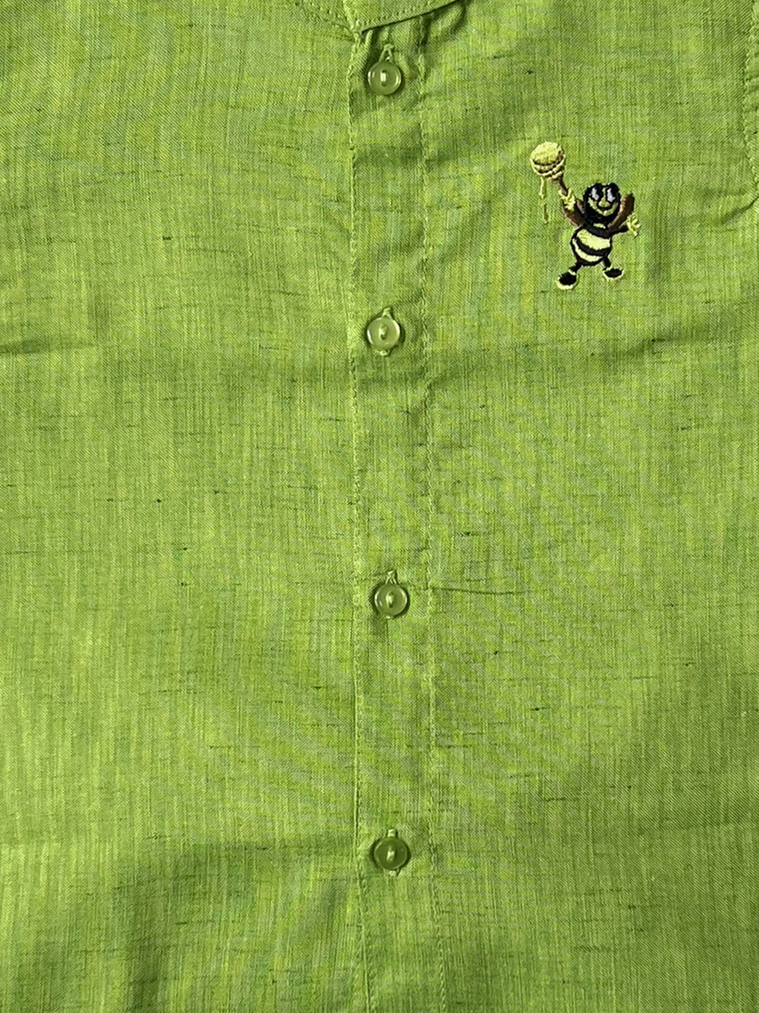 Born Baby Matching Shirt & Dhoti Set Parrot Green C82