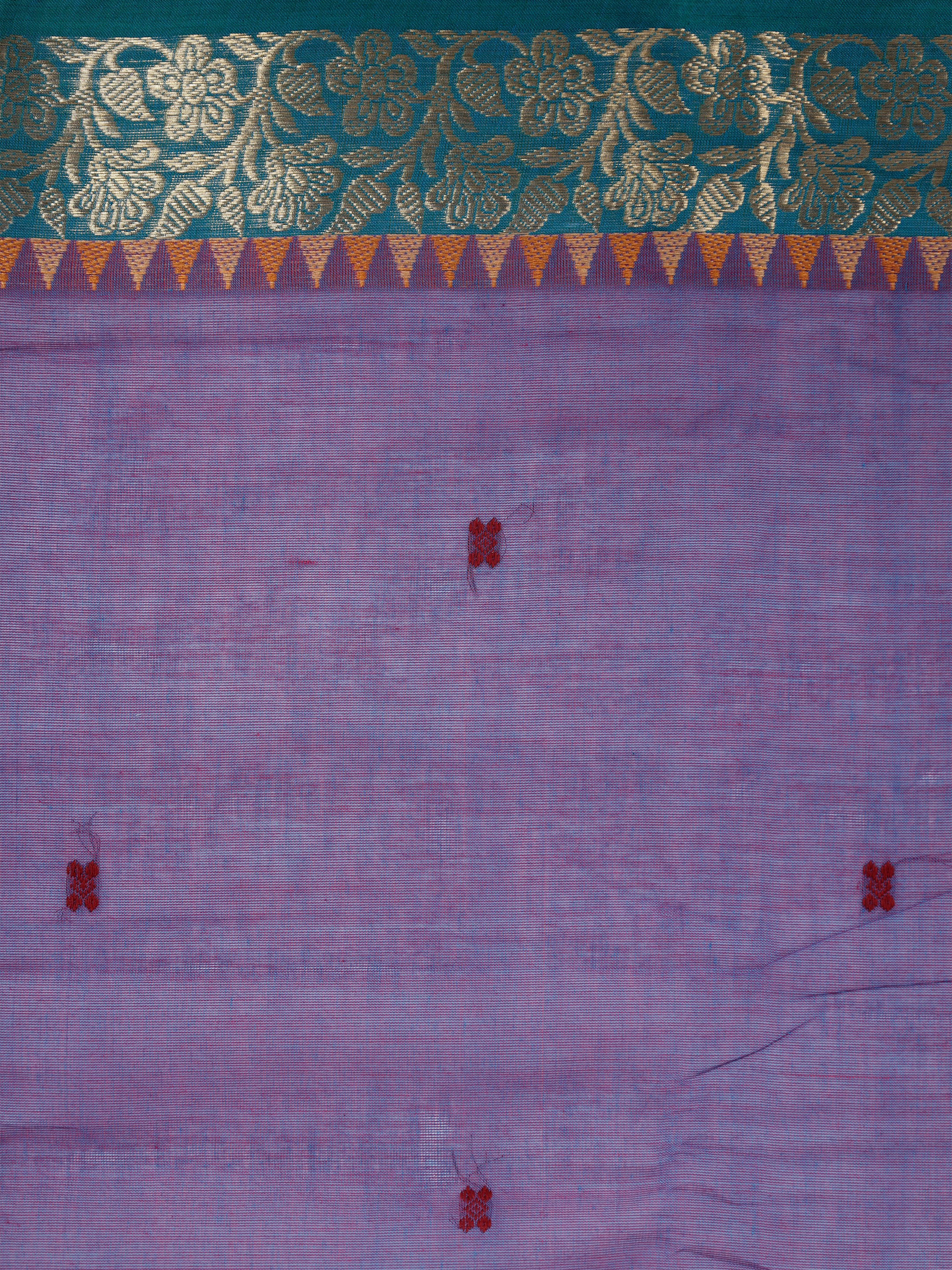 Women Chettinad Cotton Checks Violet Saree CCS05