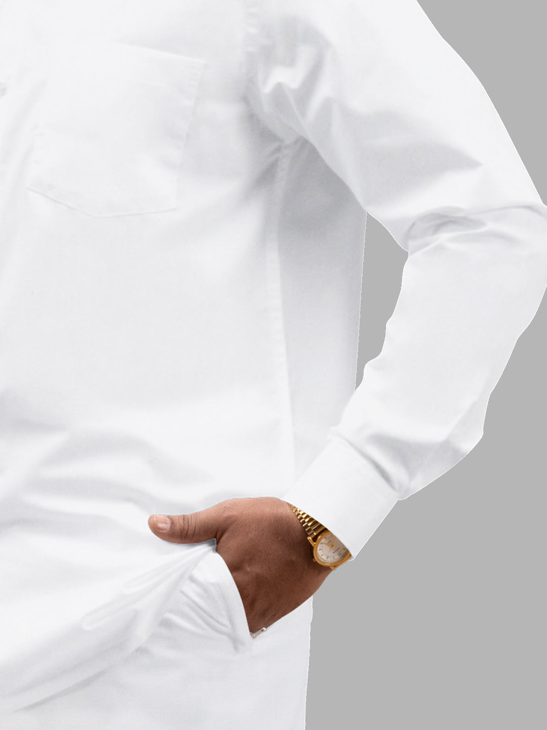 Single Layer Cotton Blend Readymade White Dhoti with Fancy Jari Border GACJ31