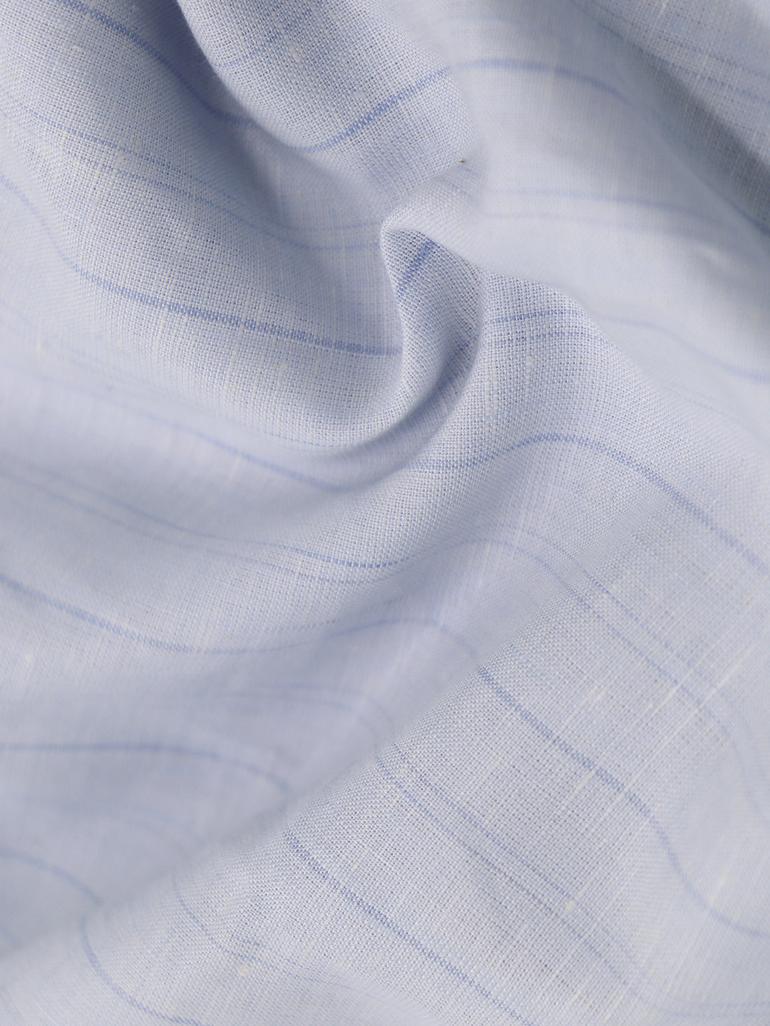 Men Linen Rich Light Blue Stripes Shirt Fabric Prime