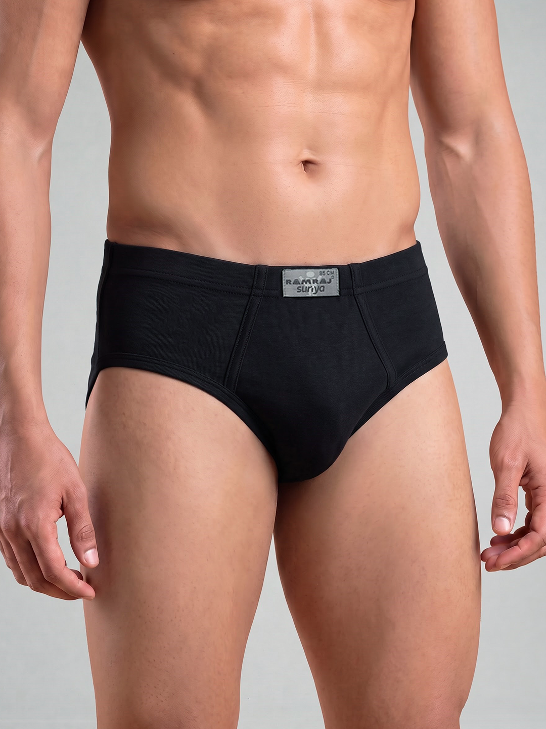 100% Combed Cotton Black Inner Elastic Brief Suriya (Pack of 2)