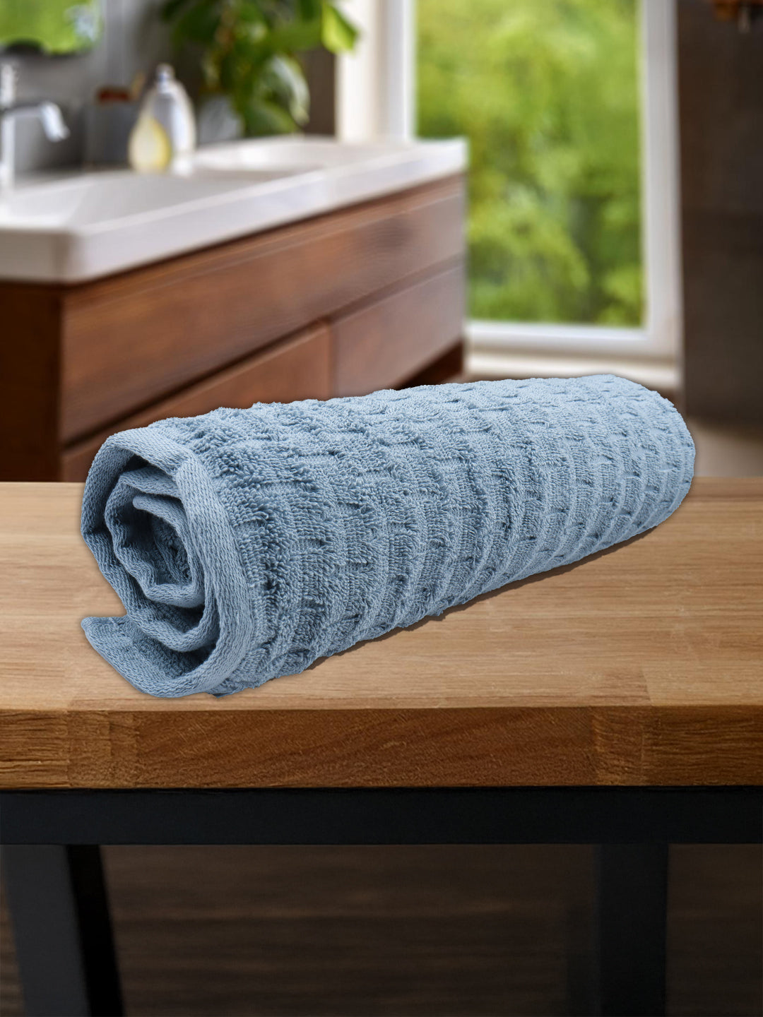 Luxury Terry Low Twist  Bath Towel Blue Fog