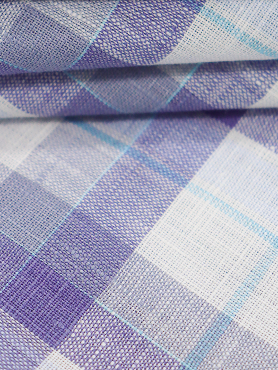 Men Linen Rich Ink Blue Checks Shirt Fabric Prime