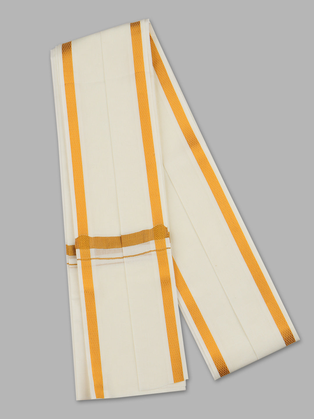 Cotton Blend Cream Towel with 1/2" inch Gold Jari Border Greedam