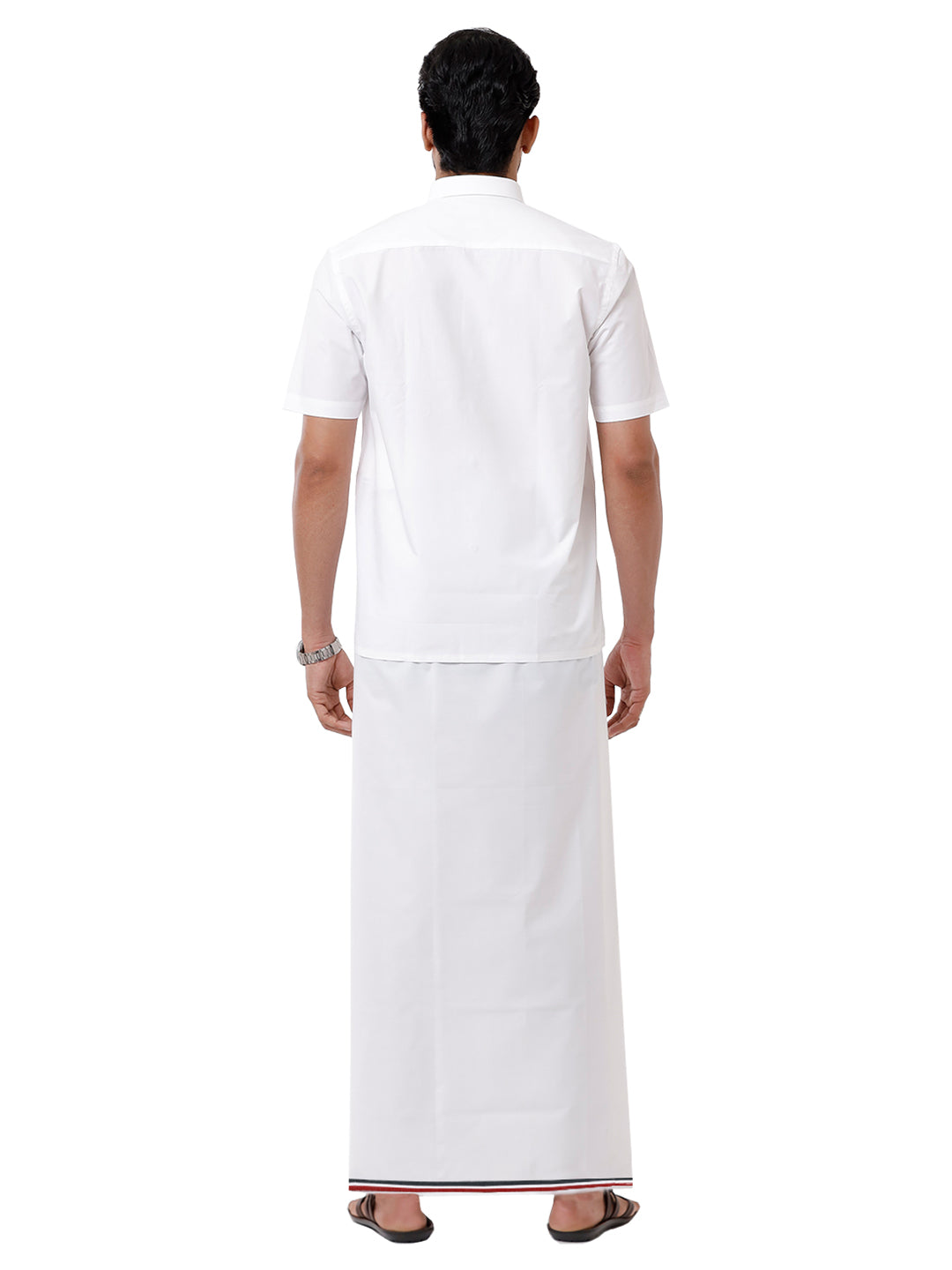 Men Wrinkle Free Cotton Single Layer Political Dhoti ADMK Amul