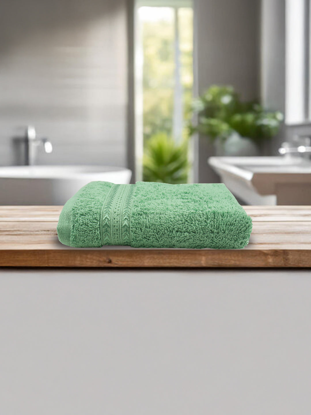 Bamboo Cotton Terry Hand Towel Green HC2 (Pack of 2)