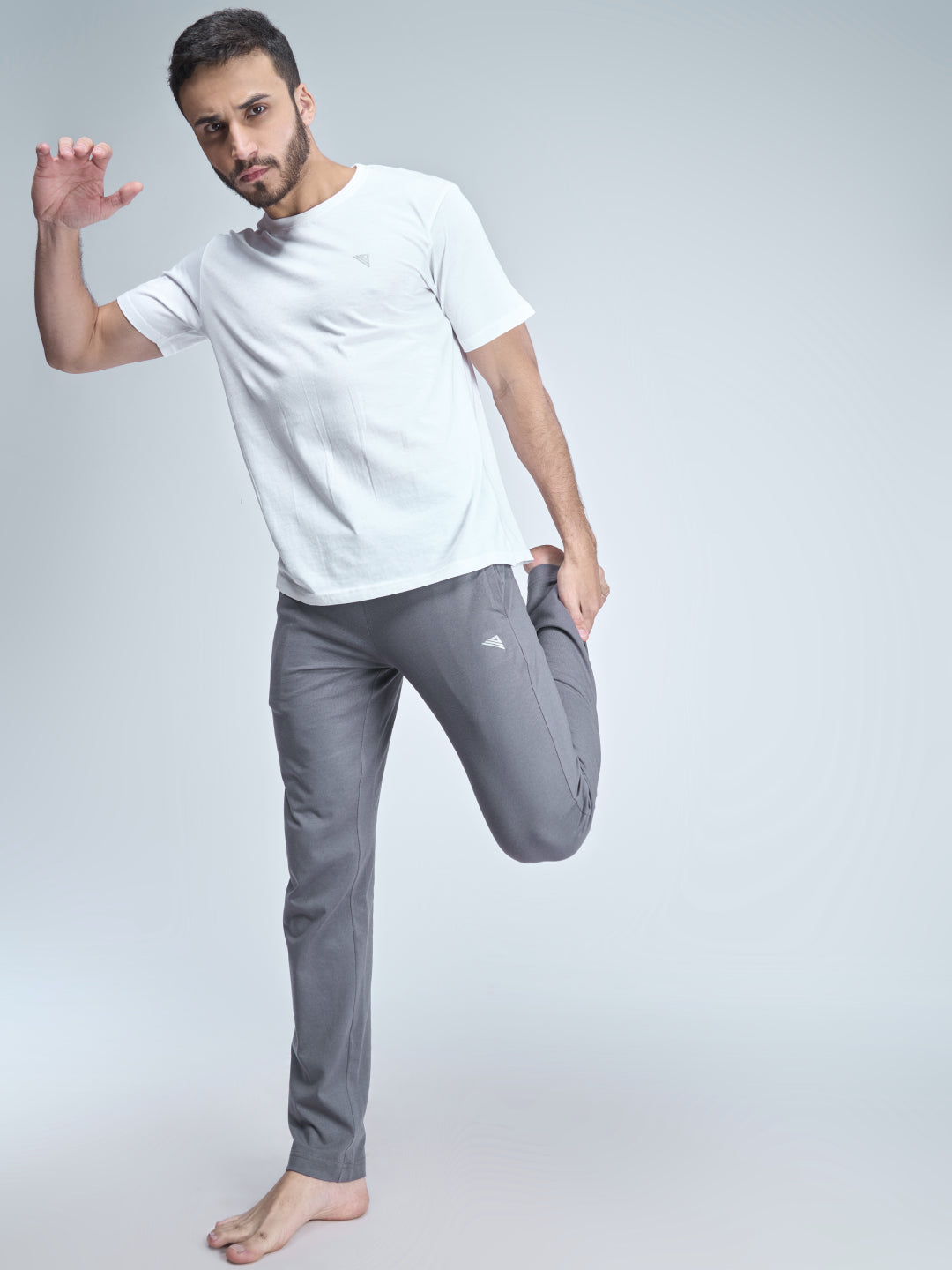 Men Combed Cotton Rich Track Pant with Side Pockets Dark Grey ETK5