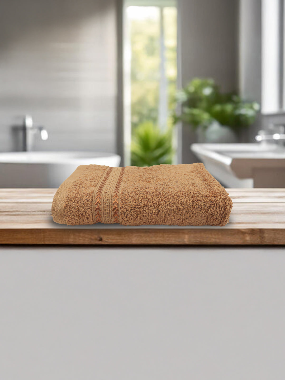 Bamboo Cotton Terry Hand Towel Brown HC8 (Pack of 2)