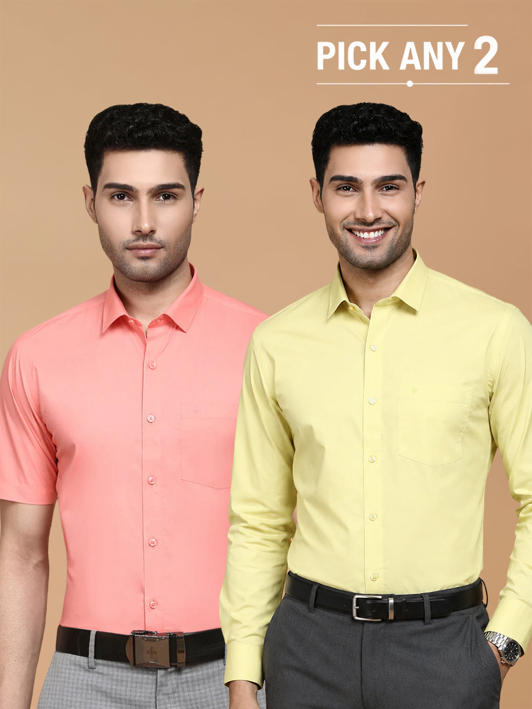 Pick Any 2 - Cotton Spandex 2 Way Stretch Smart Fit Shirts