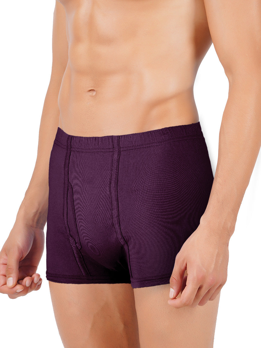 Combed Cotton without Pocket Trunk Inter Elastic Vintrack (2PCs Pack)-Purple