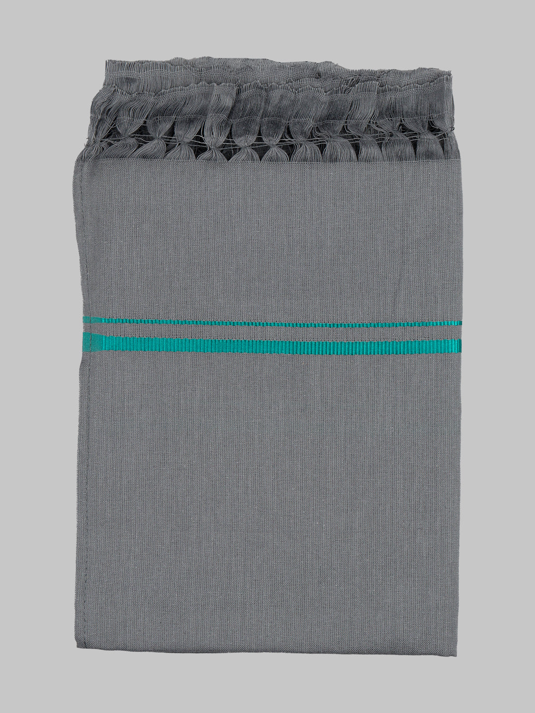 Men Assorted Border Devotional Towel Grey Hariharan (Pack of 2)