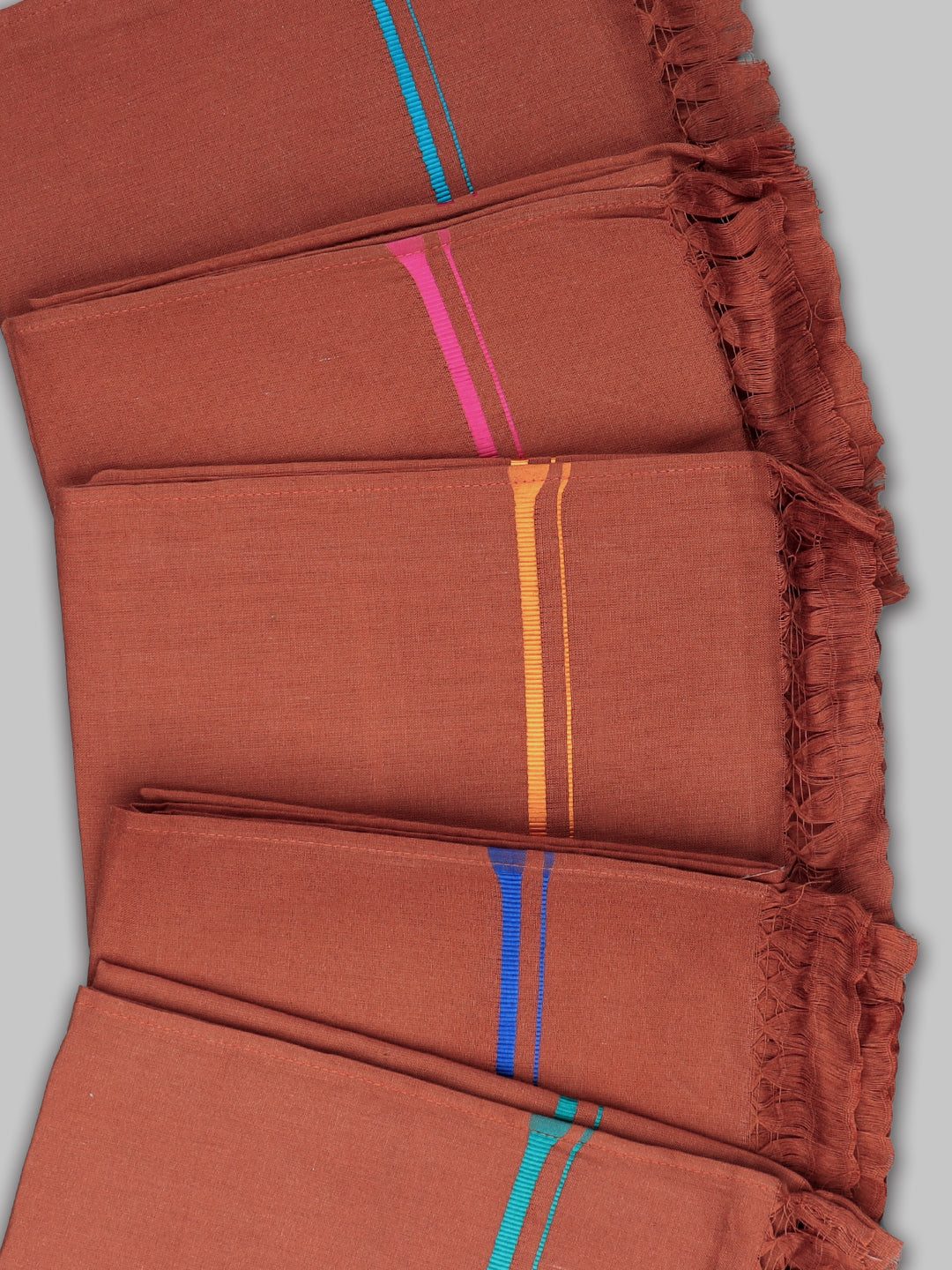 Men Assorted Border Devotional Towel Dark Kaavi Hariharan (Pack of 2)