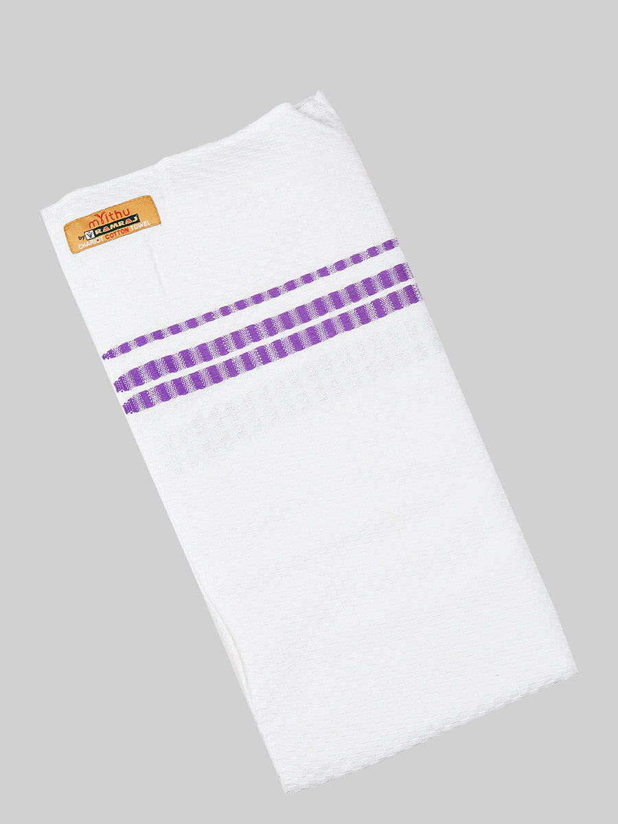 Cotton White Bath Towel Chariot-Blue