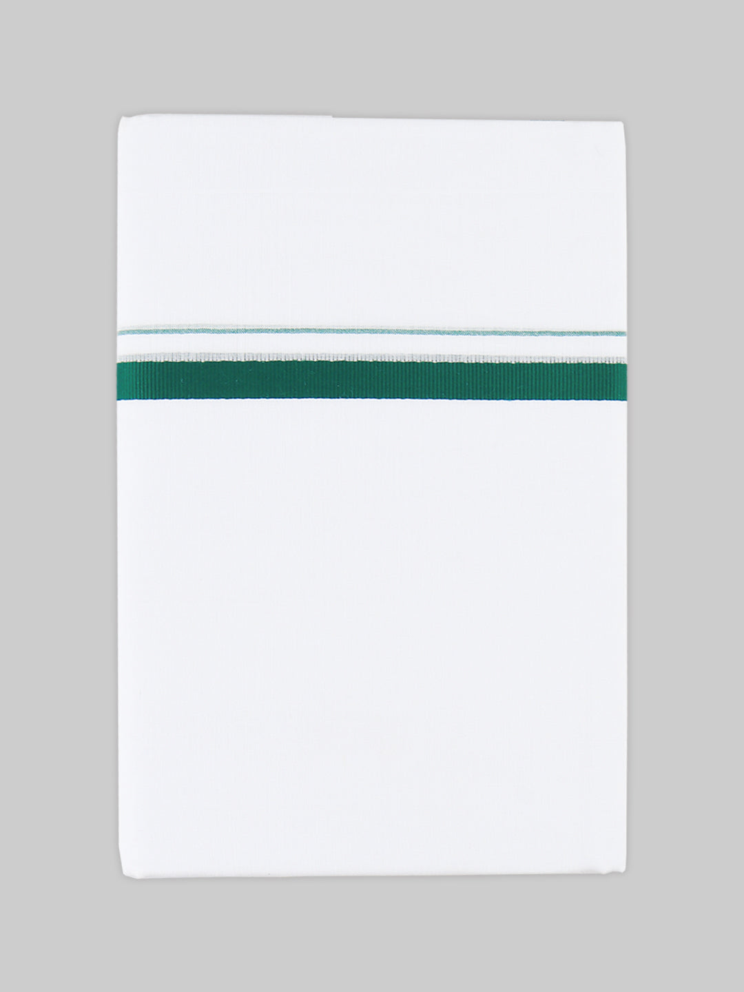 Men Cotton Blend Double Layer White Dhoti with Assorted Border Archery (Pack of 2)