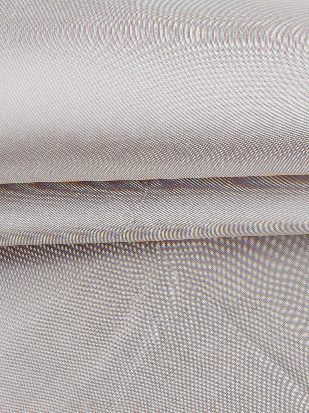 100% Silk Slubless Dupion Mens Shirting Fabric-White Sand Colour
