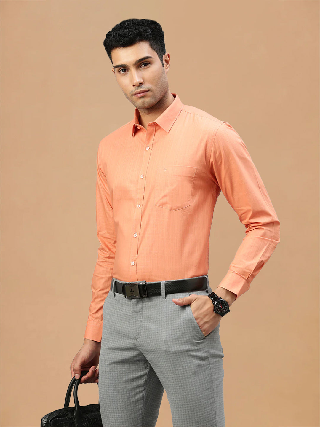 100% Cotton Copper Brown Regular Fit Shirt T37 TM4