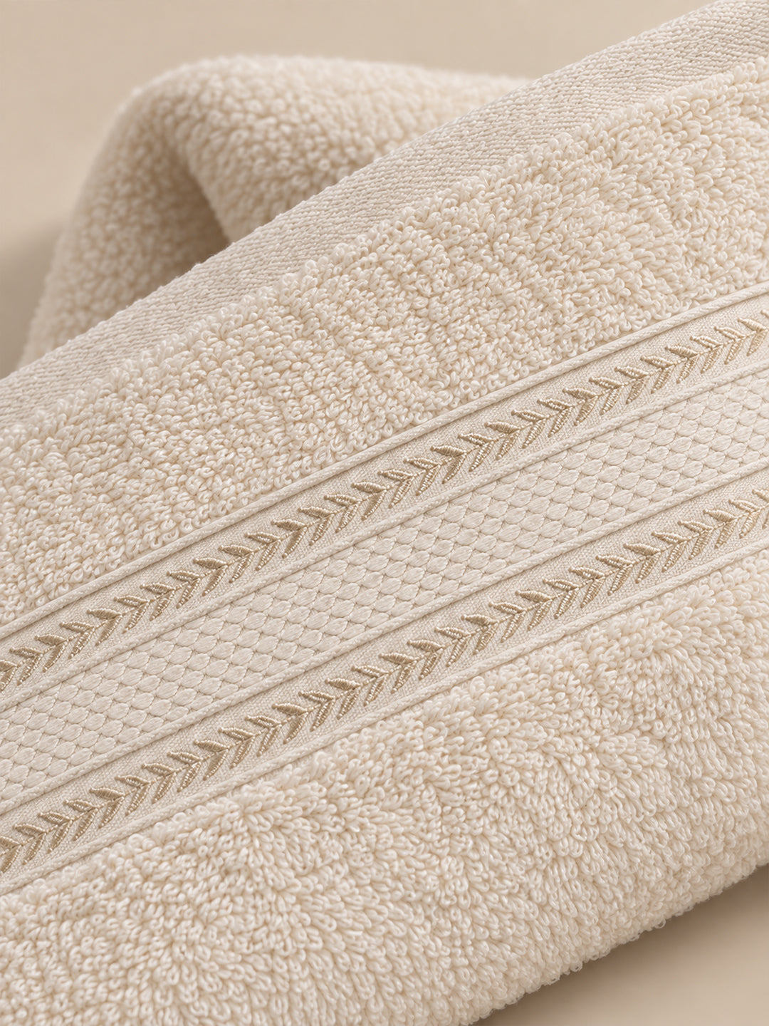 100% Cotton Ivory Terry Bath Towel - 380 GSM | 75 x 150 cm