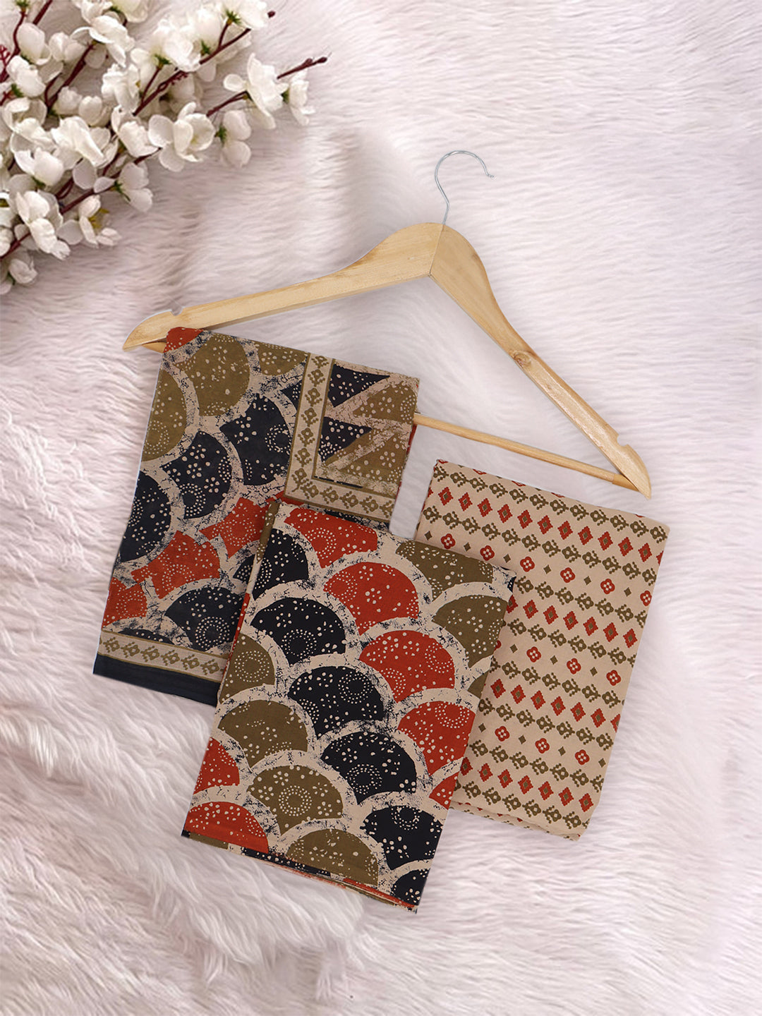 Women Pure Cotton Printed Dress Material Multi Colour DM343