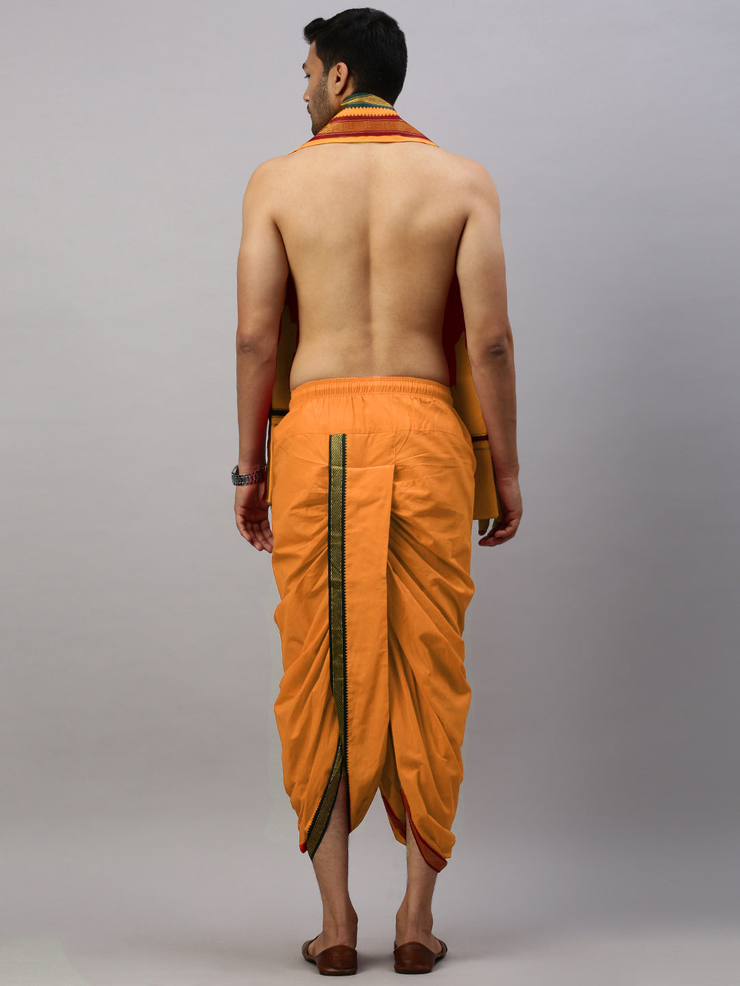 Men Readymade Panchakacham & Towel Set Kaavi Naivedhya