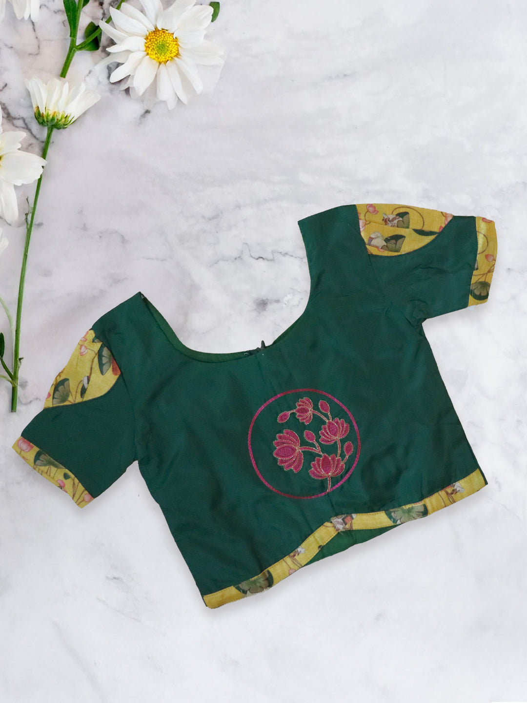 Girls Traditional Skirt Set Green with Yellow GPS25