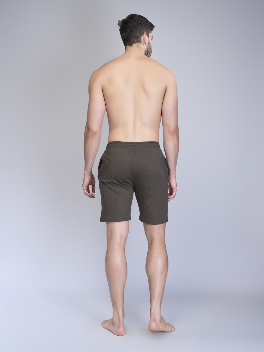 Men Combed Cotton Rich Expert Shorts Olive Green ES7